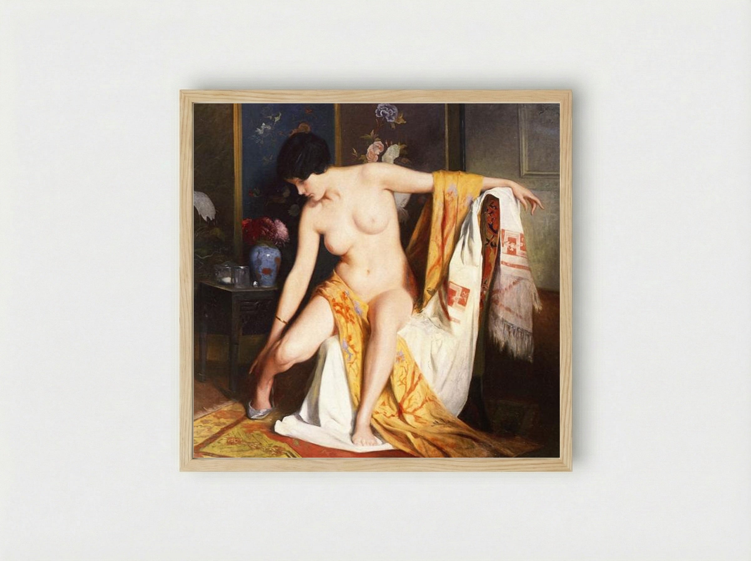 Nude in an Interior - Julius LeBlanc Stewart - Framed Print Wood