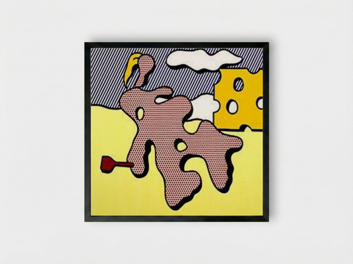 Nude on Beach - Roy Lichtenstein - Framed Print Black