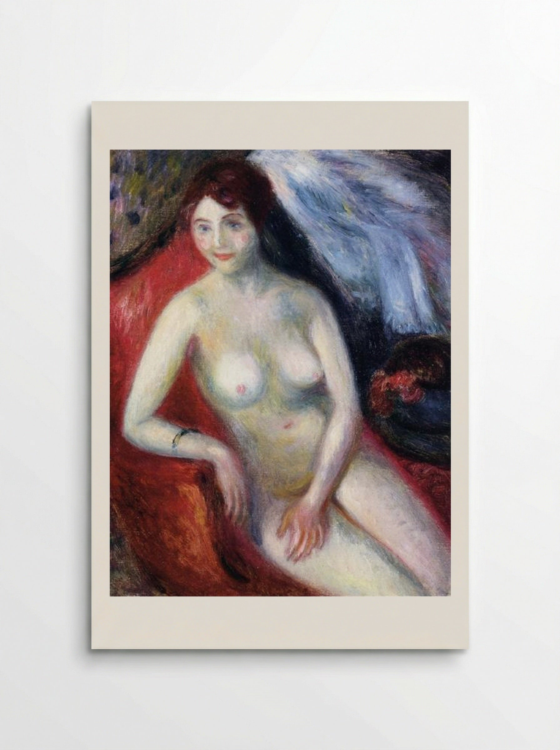 Nude on a Red Sofa - William James Glackens - Poster