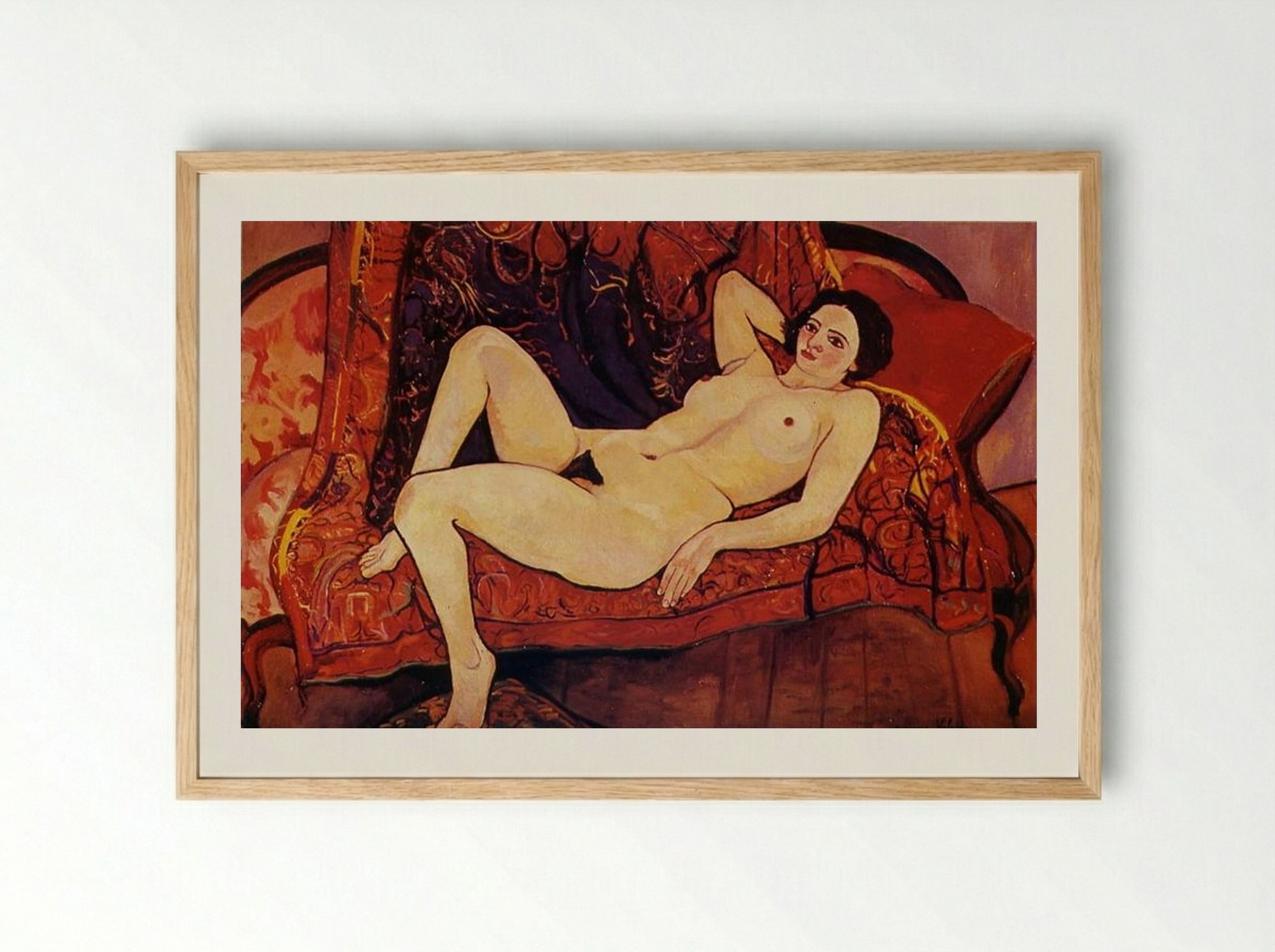 Nude on the Sofa - Suzanne Valadon - Framed Print Wood