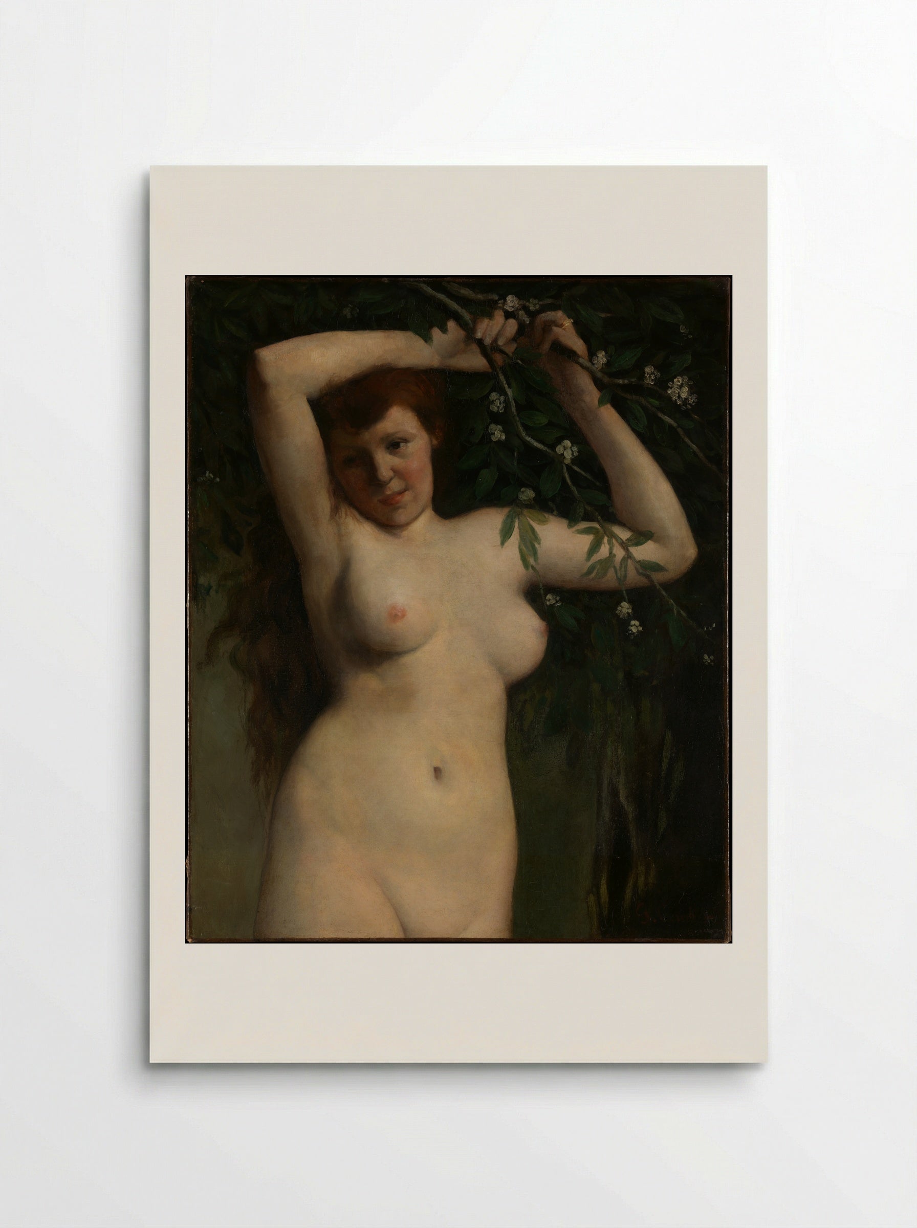 Nude with Flowering Branch - Gustave Courbet - Poster