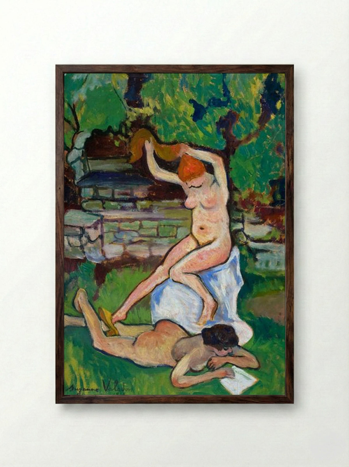 Nudes in a Garden - Suzanne Valadon - Framed Print Dark Wood