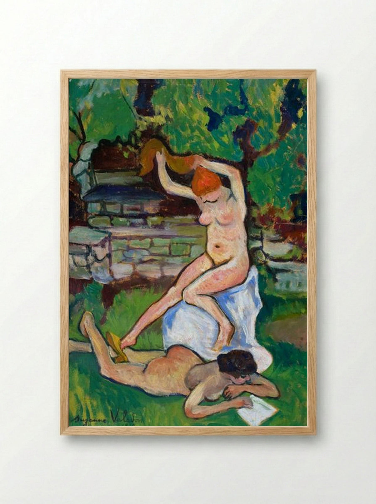 Nudes in a Garden - Suzanne Valadon - Framed Print Wood