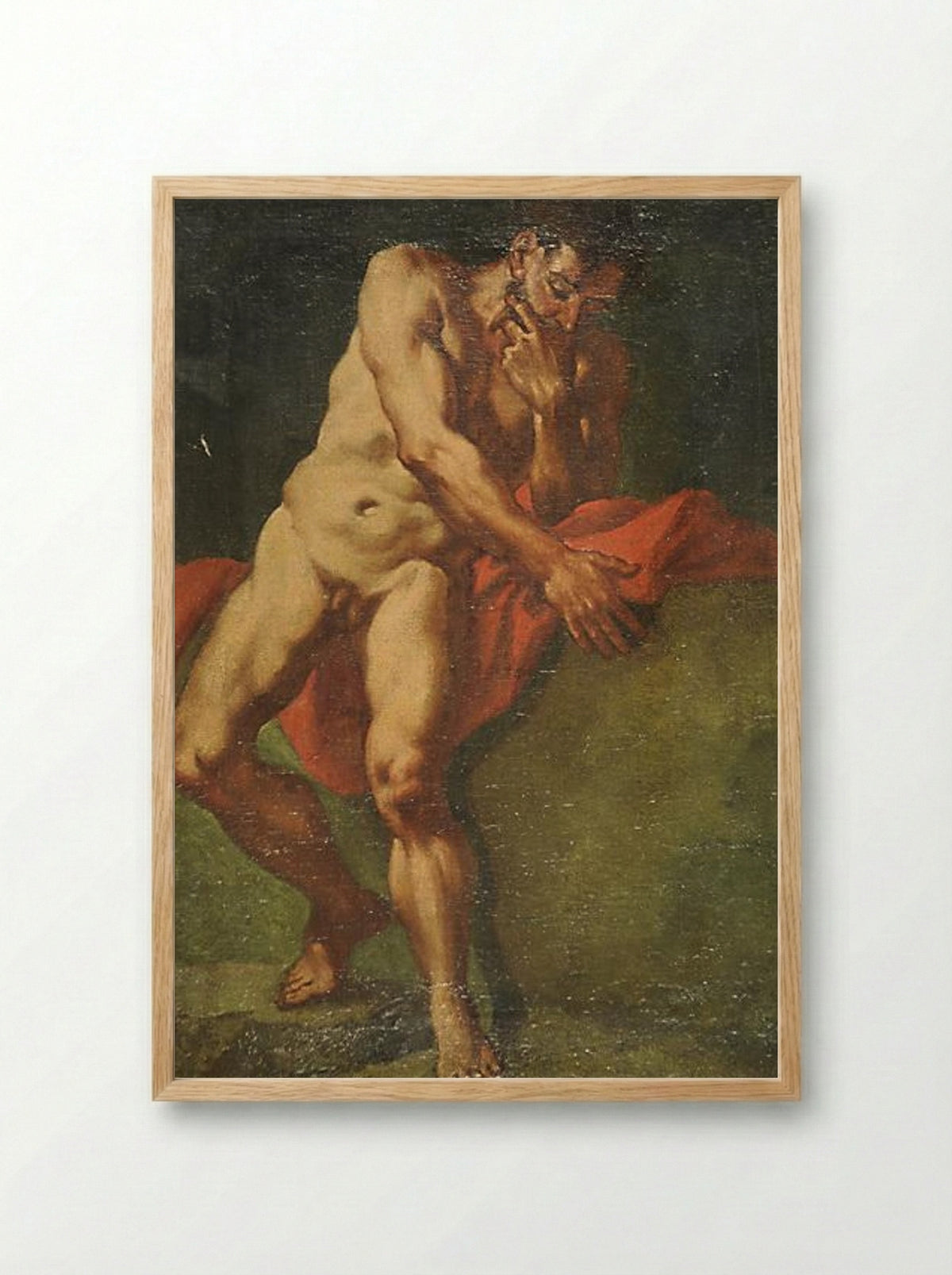 Nudo maschile - Giulia Lama - Framed Print Wood