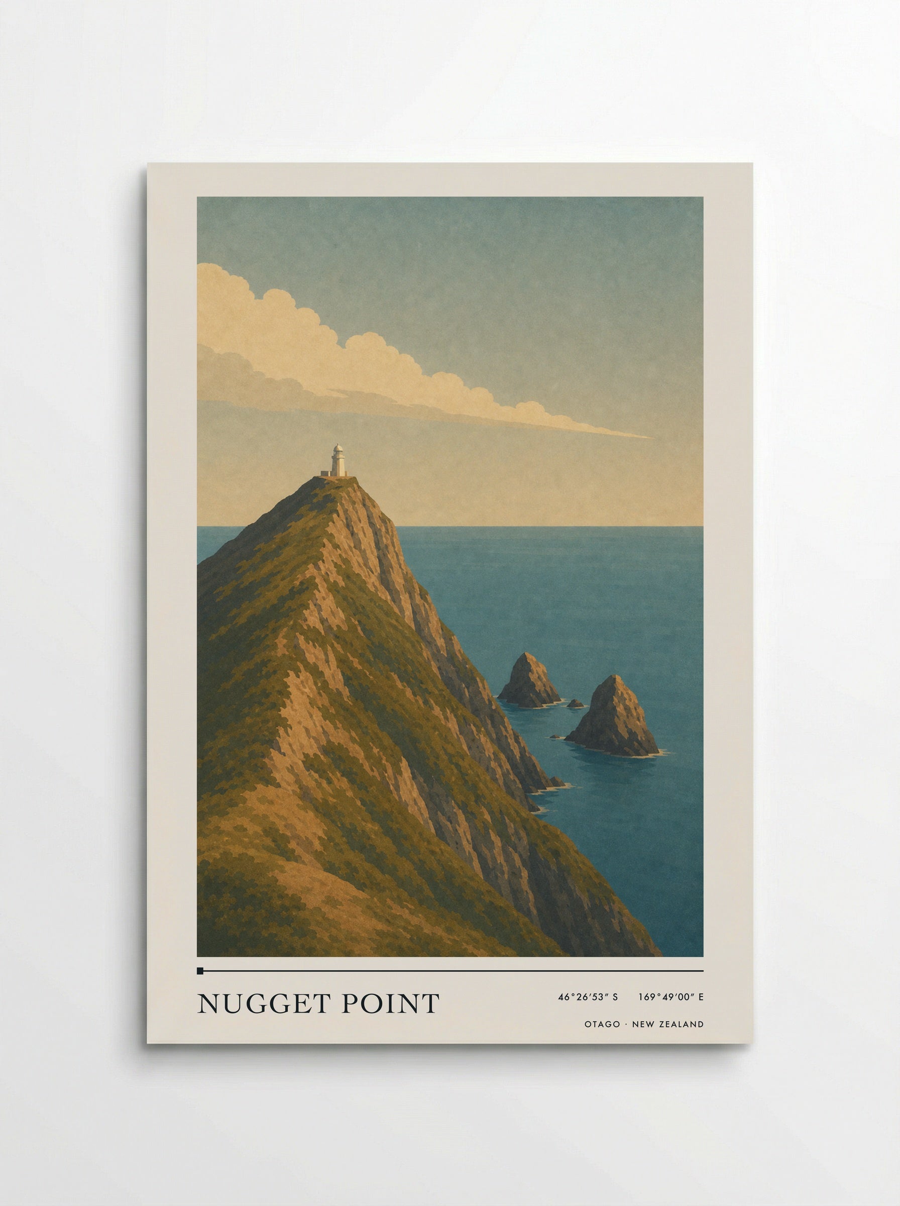 Nugget Point Travel Poster Artwork - Poster