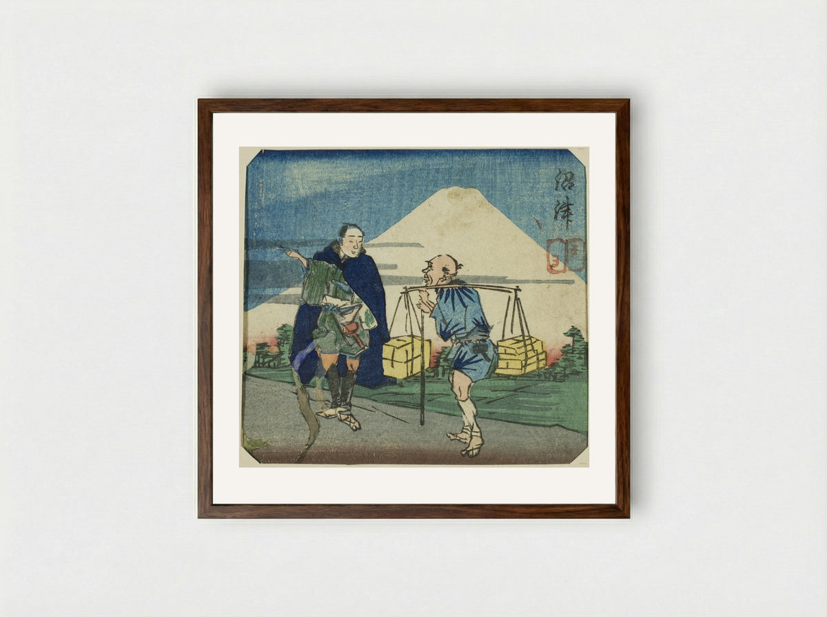 Numazu, from the series A Harimaze Mirror of Joruri Plays - Utagawa Kuniyoshi - Framed Print Dark Wood