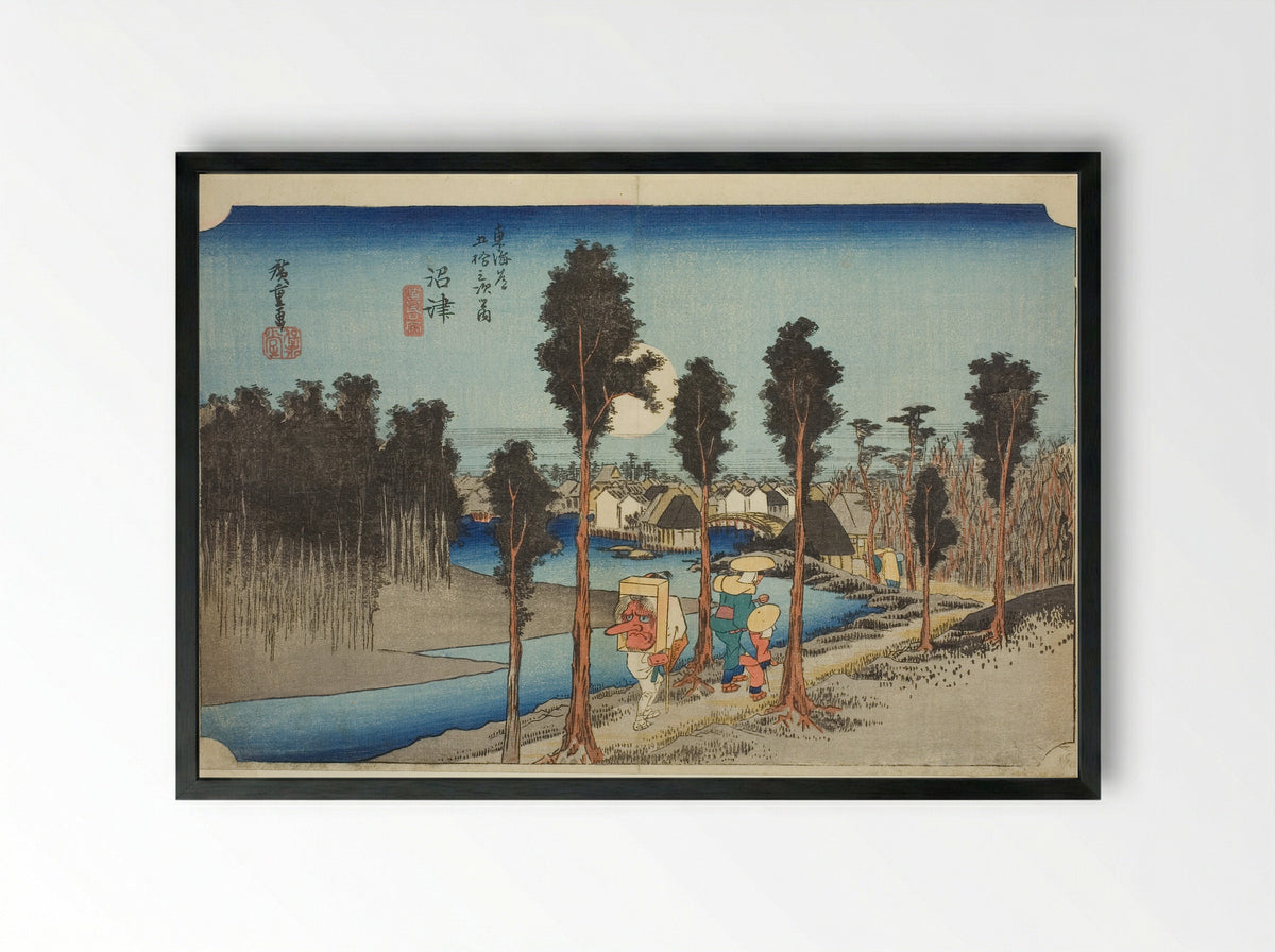 Numazu: Twilight - Utagawa Hiroshige - Framed Print Black