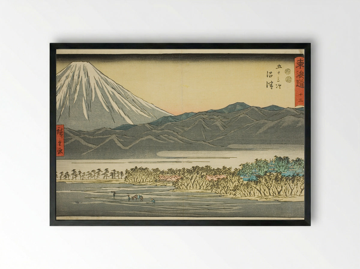 Numazu - No. 13, from the series Fifty-three Stations of the Tokaido - Utagawa Hiroshige - Framed Print Black