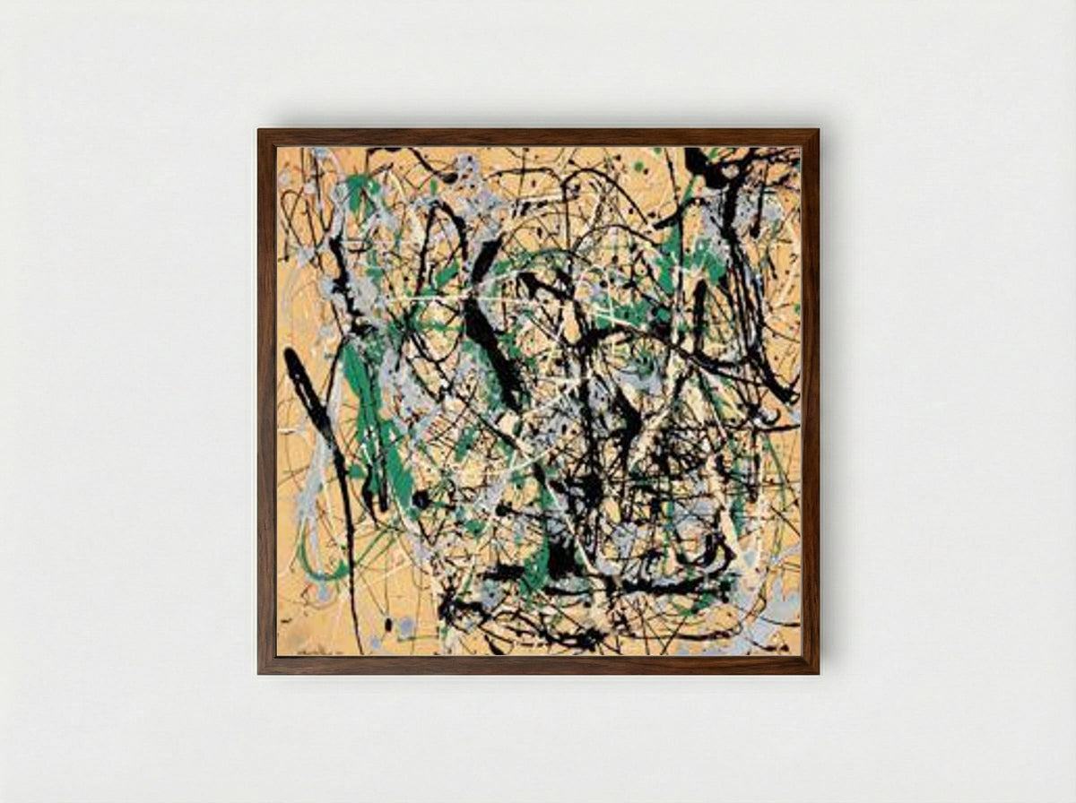 Number 17 - Jackson Pollock - Framed Print Dark Wood