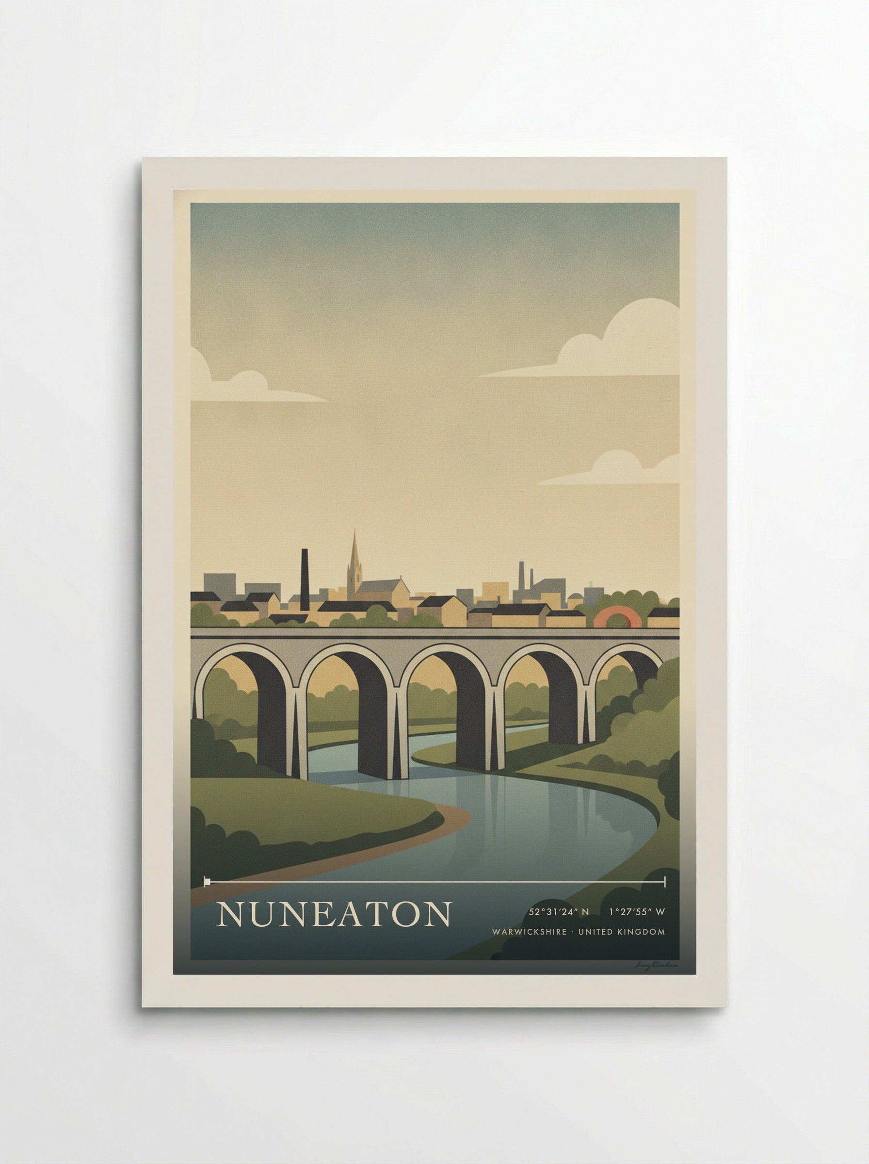 Nuneaton Warwickshire United Kingdom Travel Poster - Poster