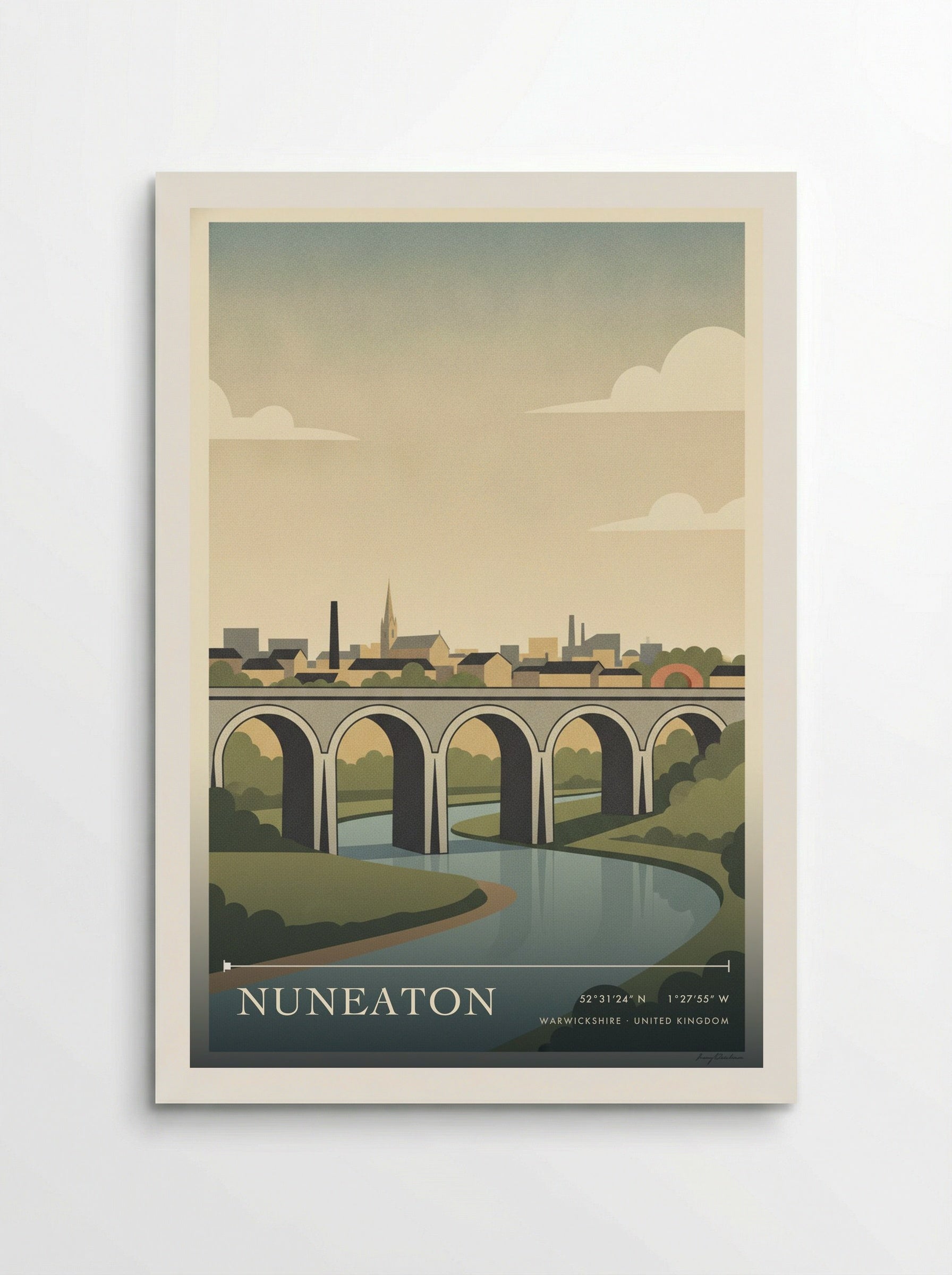Nuneaton Warwickshire United Kingdom Travel Poster - Poster