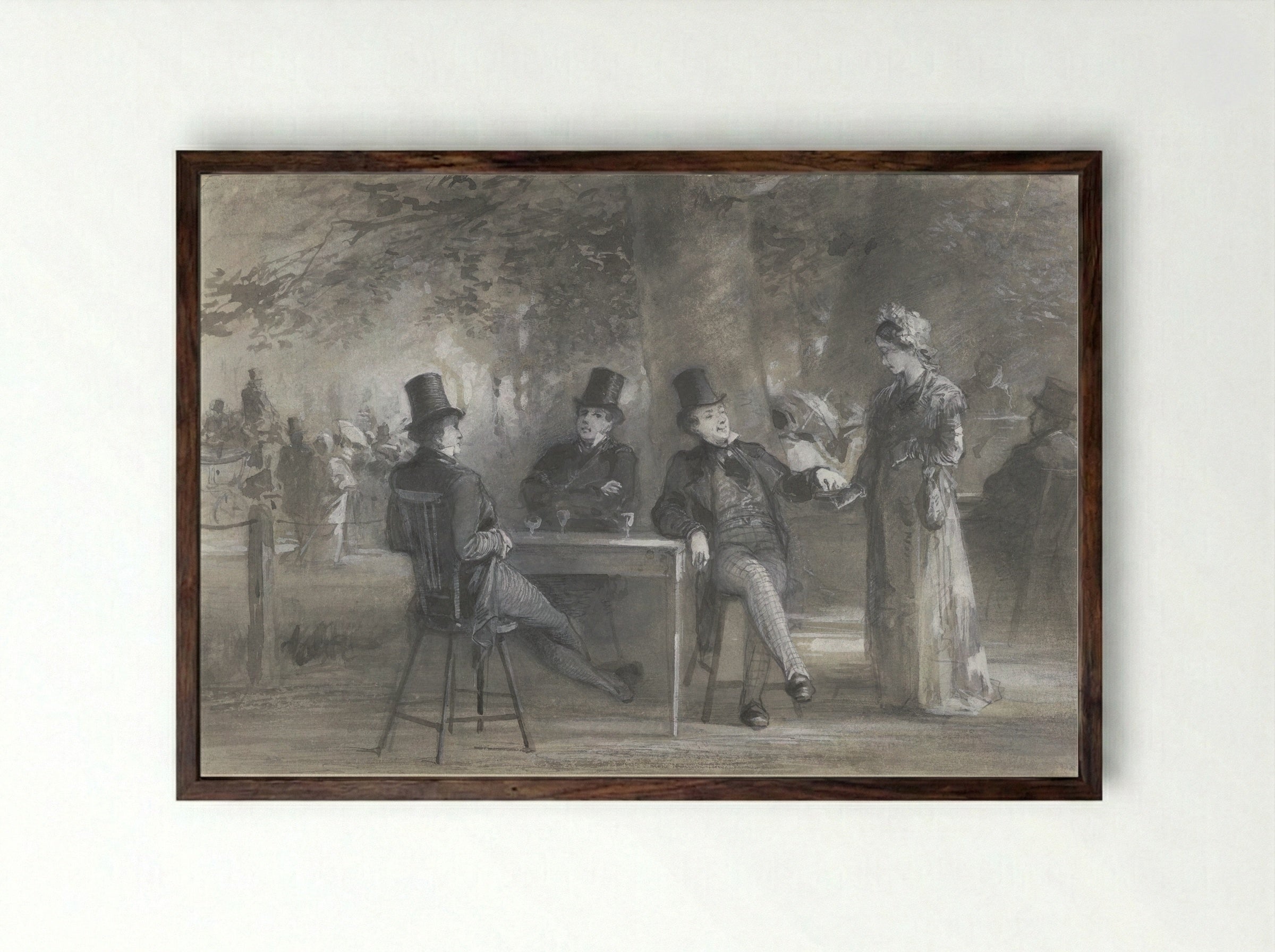 Nurks in de Haarlemmerhout - Ferdinand Carl Sierich - Framed Print Dark Wood