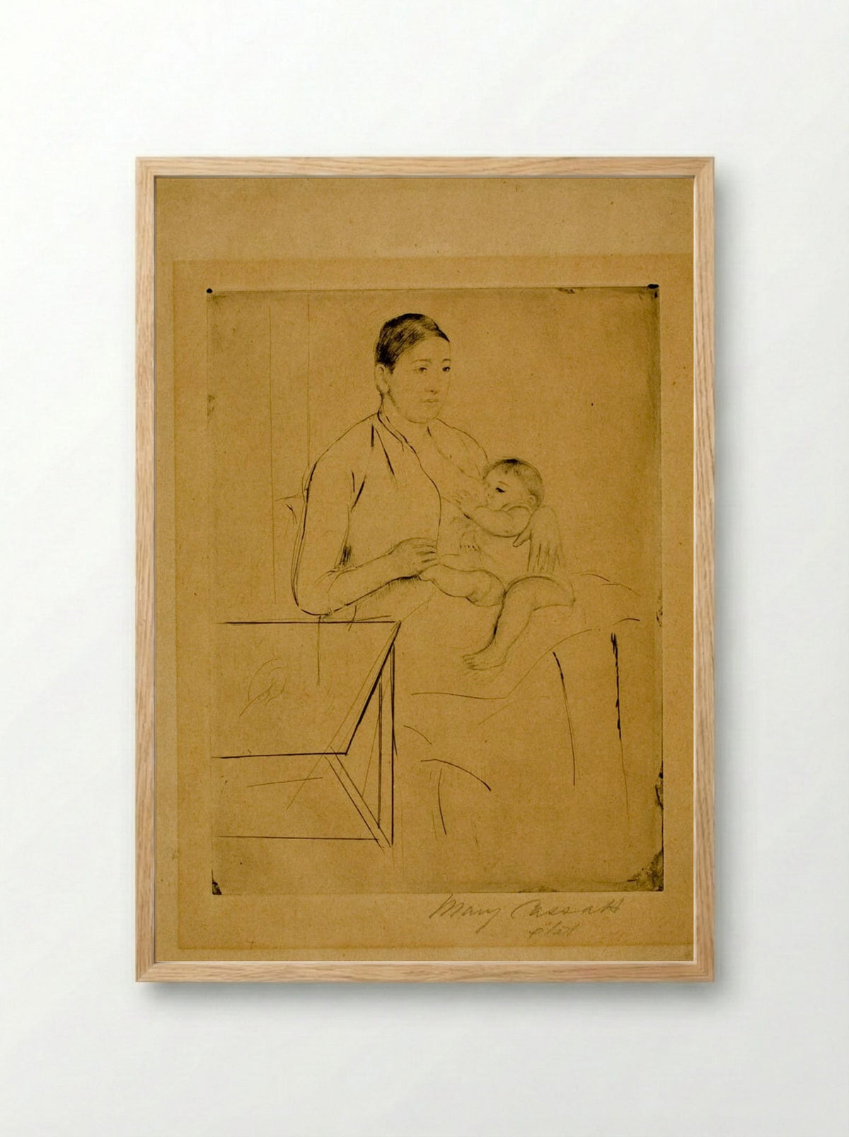Nursing - Mary Cassatt - Framed Print Wood
