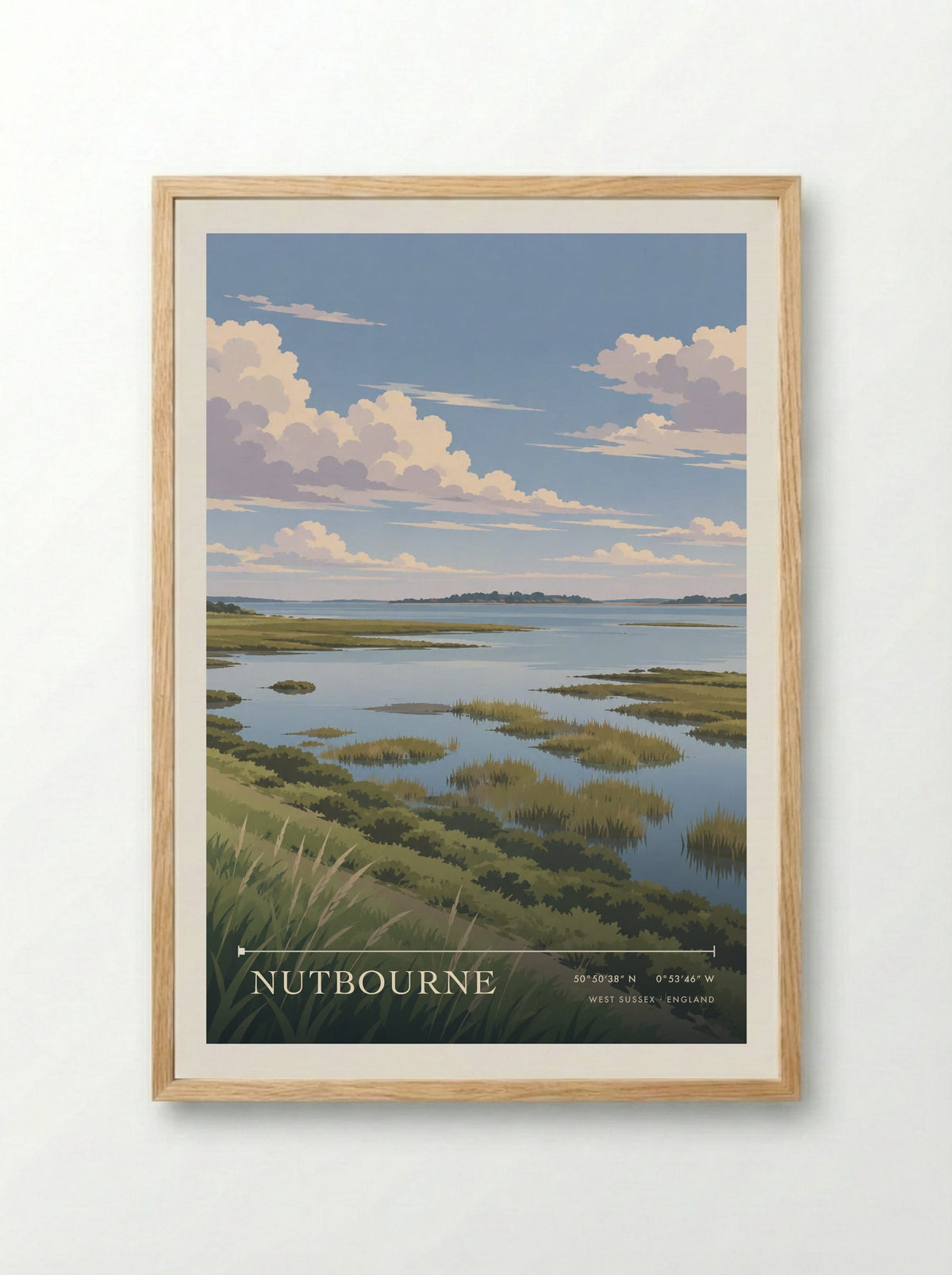 Nutbourne, West Sussex | Travel Poster - Framed Print Wood
