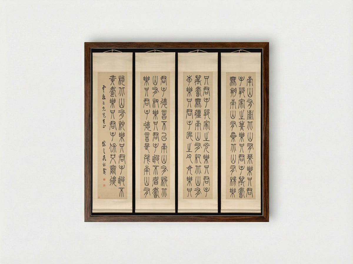 Nutgrass Grows on the Southern Hills - Wu Xizai - Framed Print Dark Wood