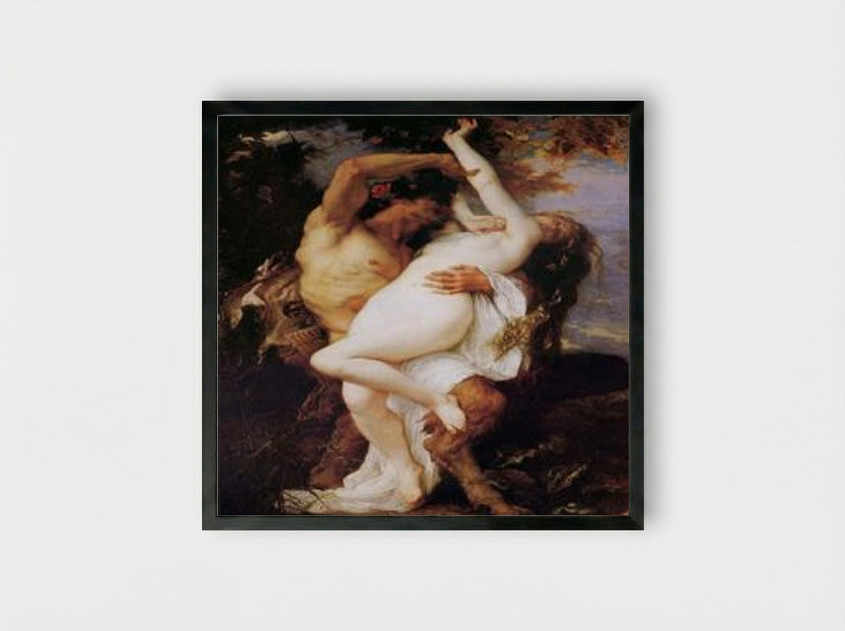 Nymph and Satyr - Alexandre Cabanel - Framed Print Black