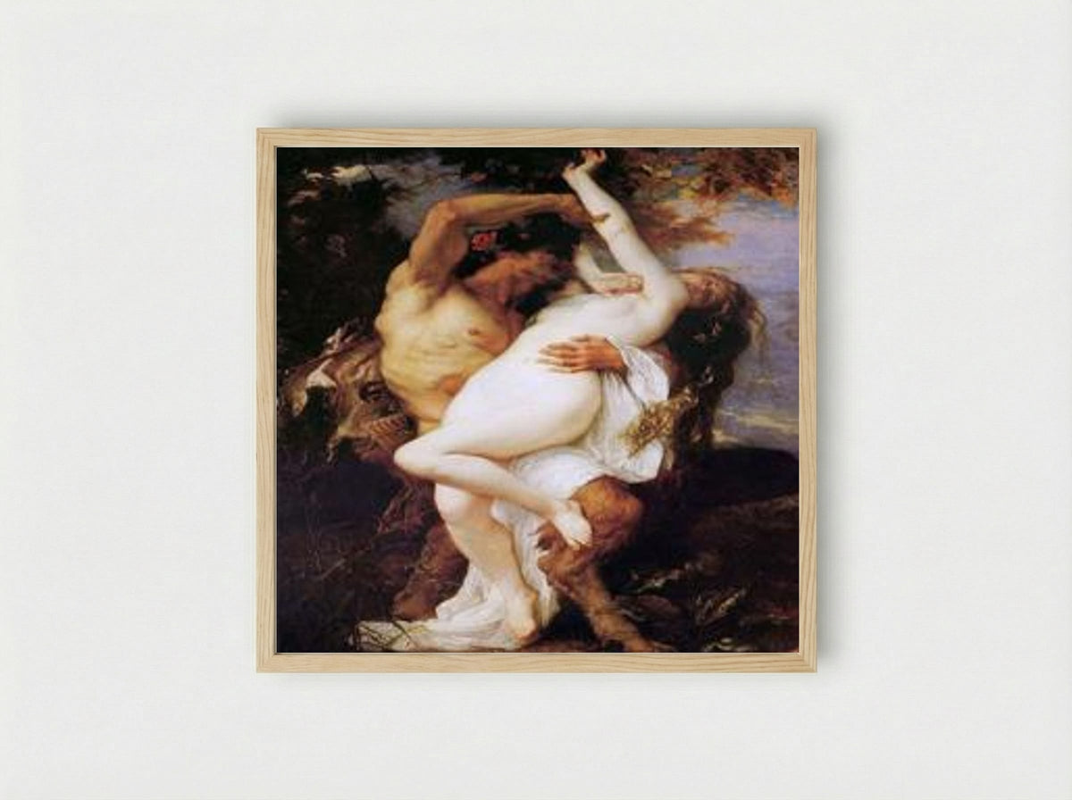 Nymph and Satyr - Alexandre Cabanel - Framed Print Wood