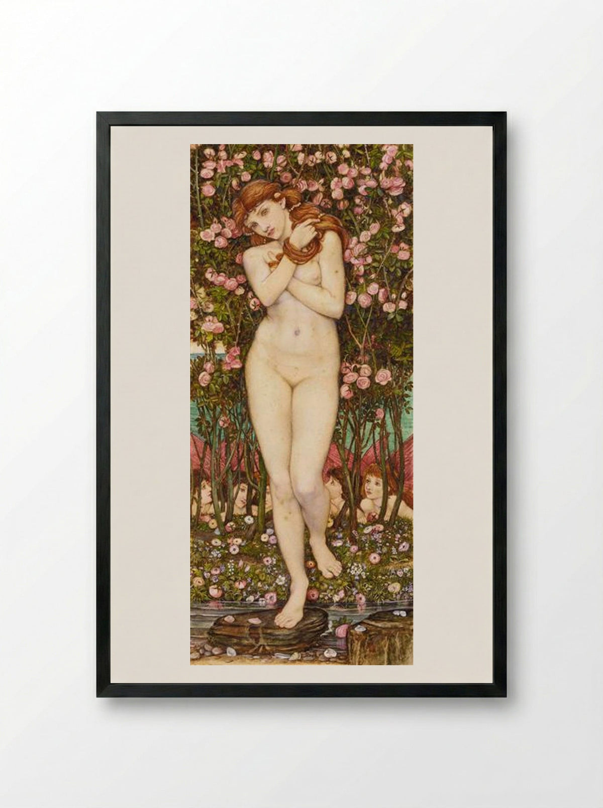 Nymph - John Roddam Spencer Stanhope - Framed Print Black