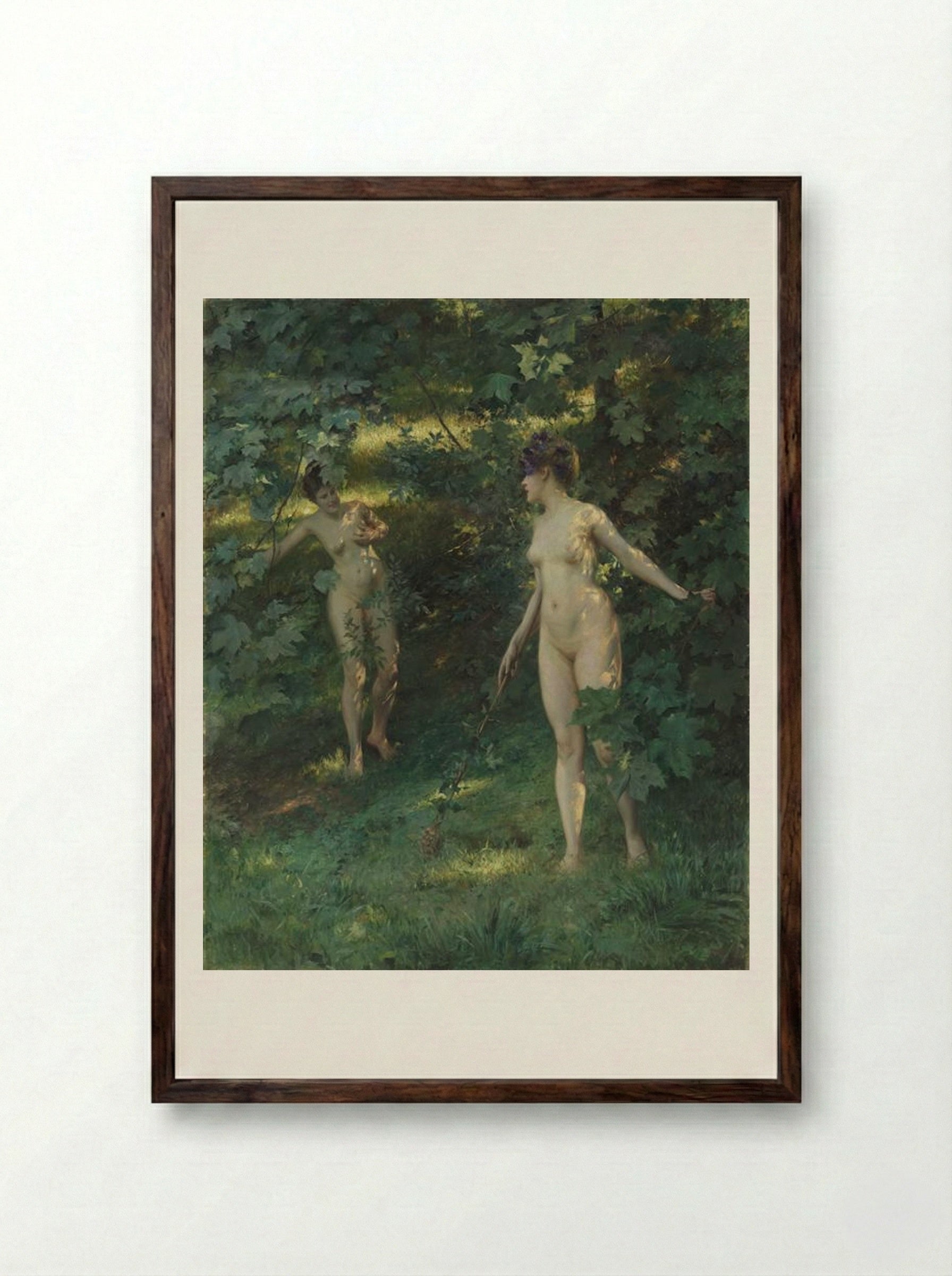 Nymphs of Nysa - Julius LeBlanc Stewart - Framed Print Dark Wood