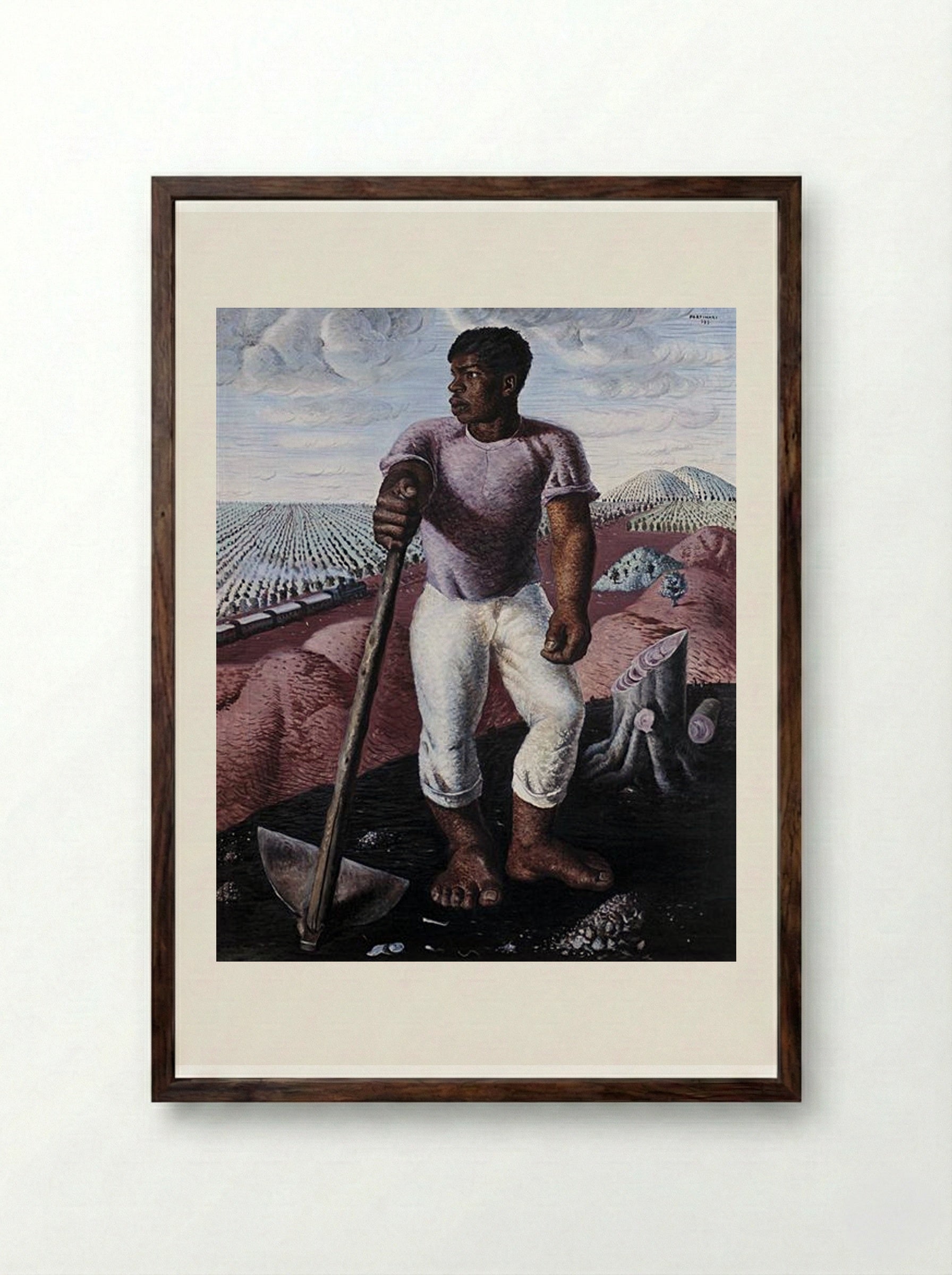 O Lavrador de Café - Candido Portinari - Framed Print Dark Wood