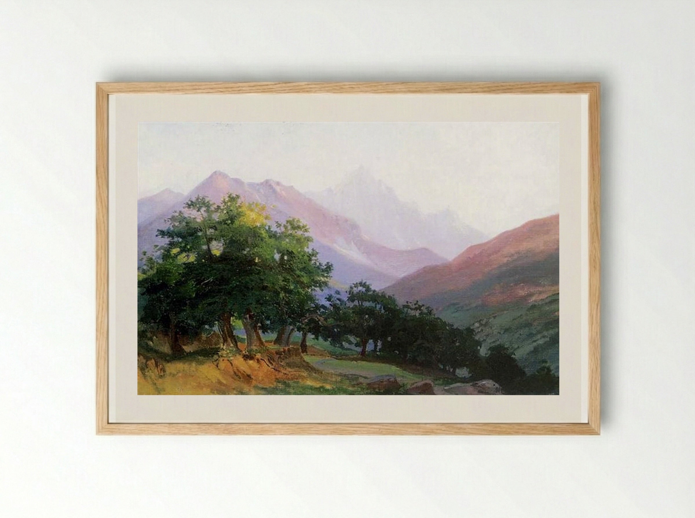 Oaks in the mountains of Carrara - Nikolai Ge - Framed Print Wood