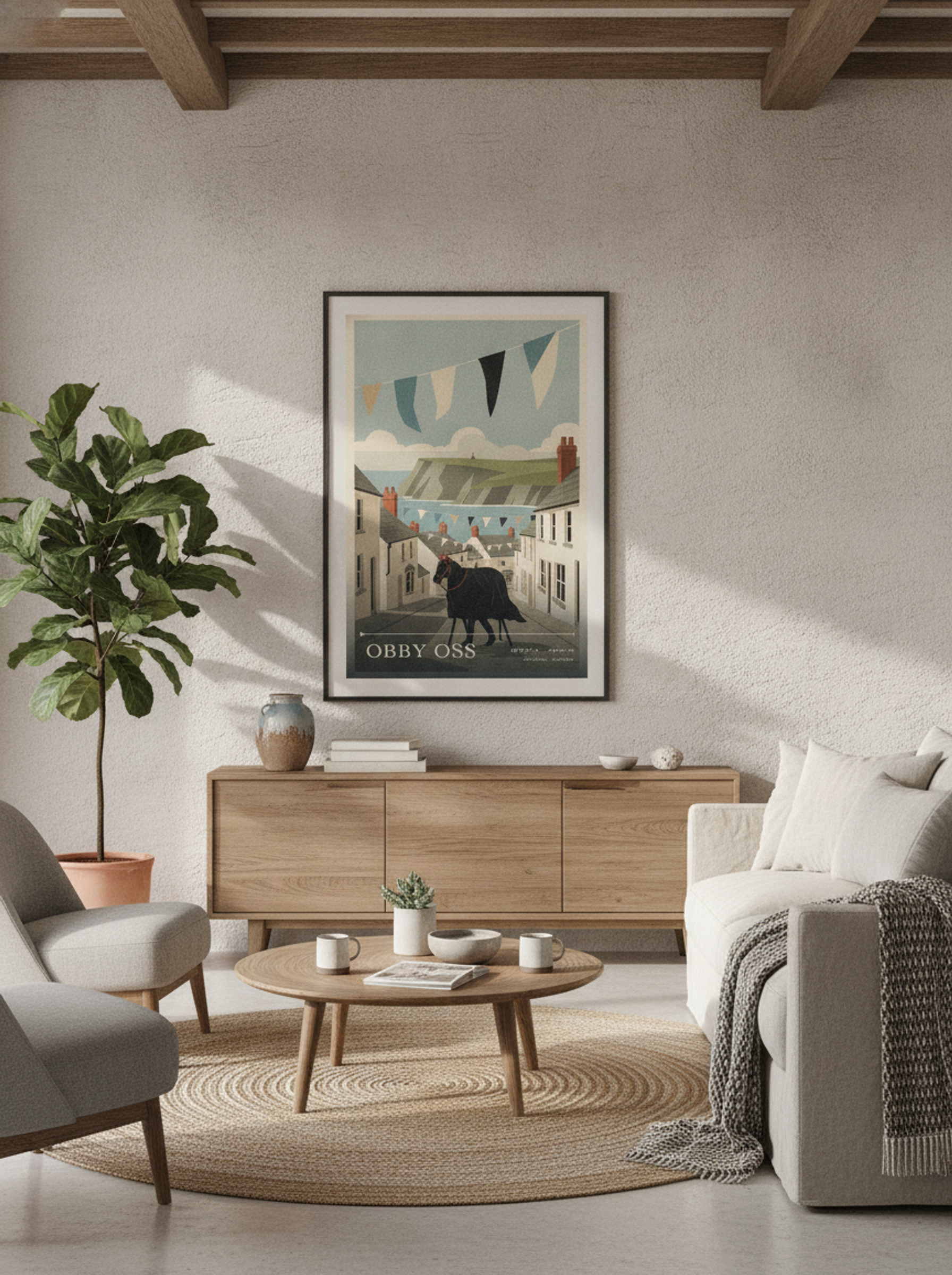 Obby Oss Cornwall England Travel Poster - Lifestyle