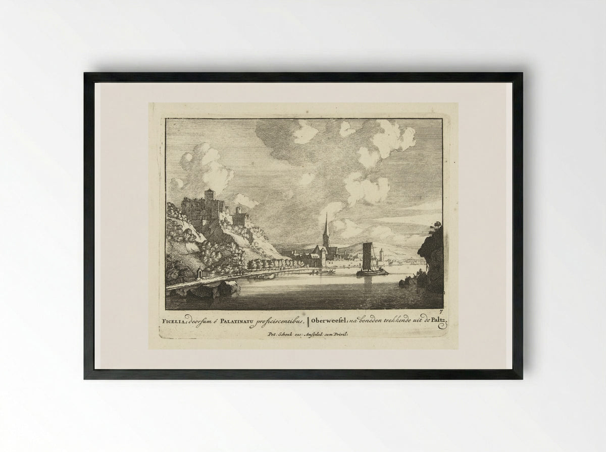 Oberwesel aan de Rijn - Jan van Call (I) - Framed Print Black