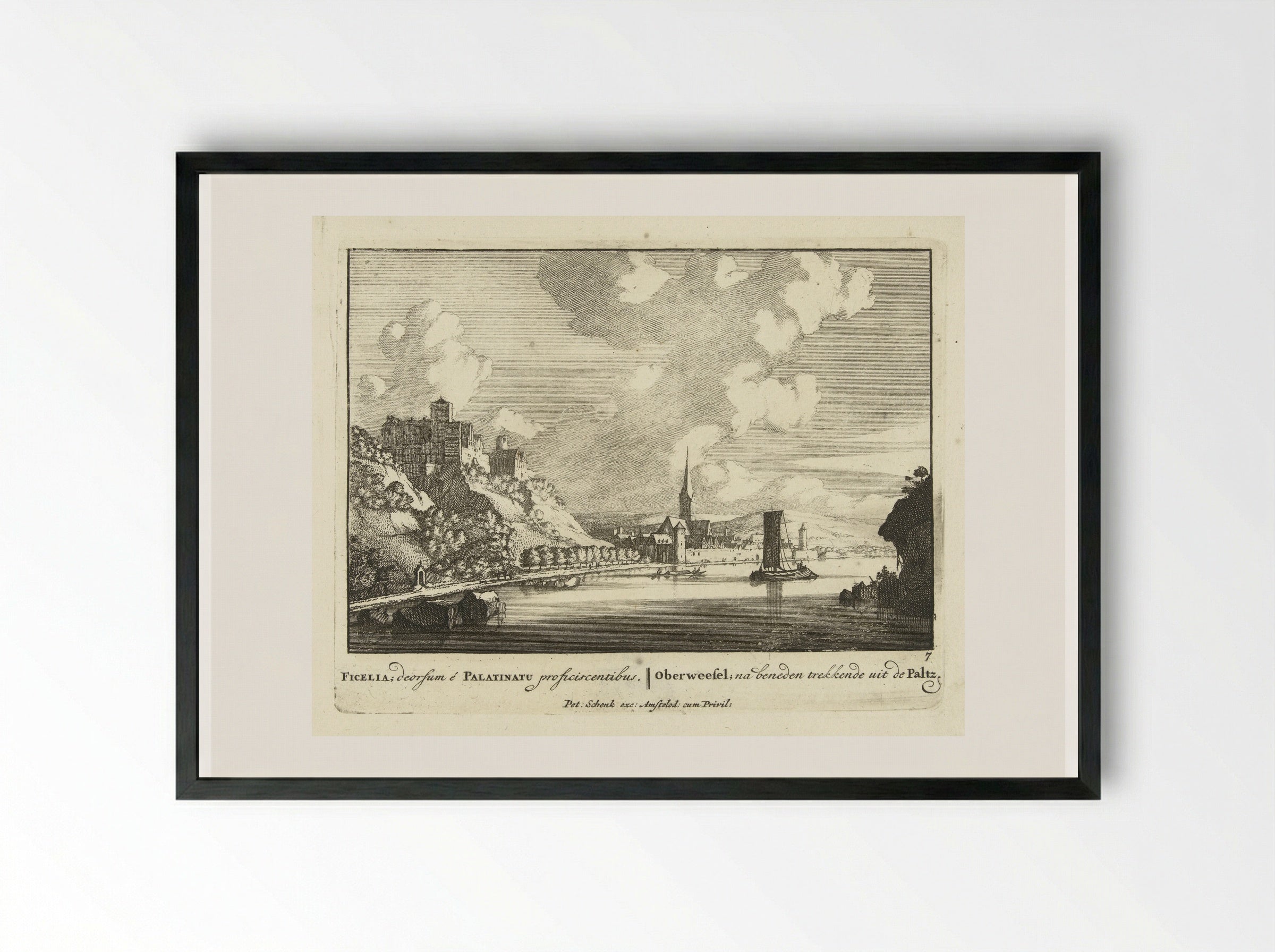 Oberwesel aan de Rijn - Jan van Call (I) - Framed Print Black