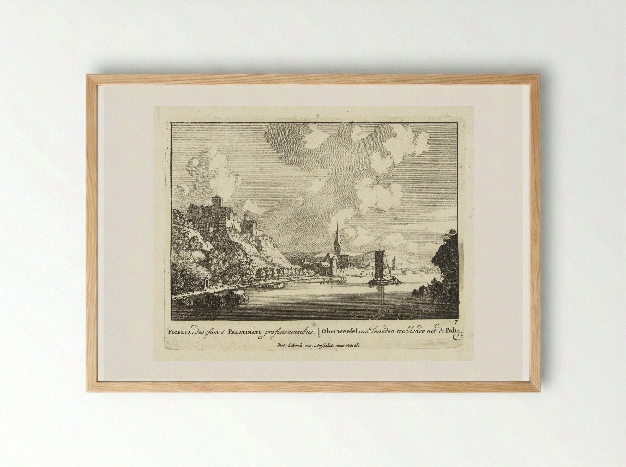 Oberwesel aan de Rijn - Jan van Call (I) - Framed Print Wood