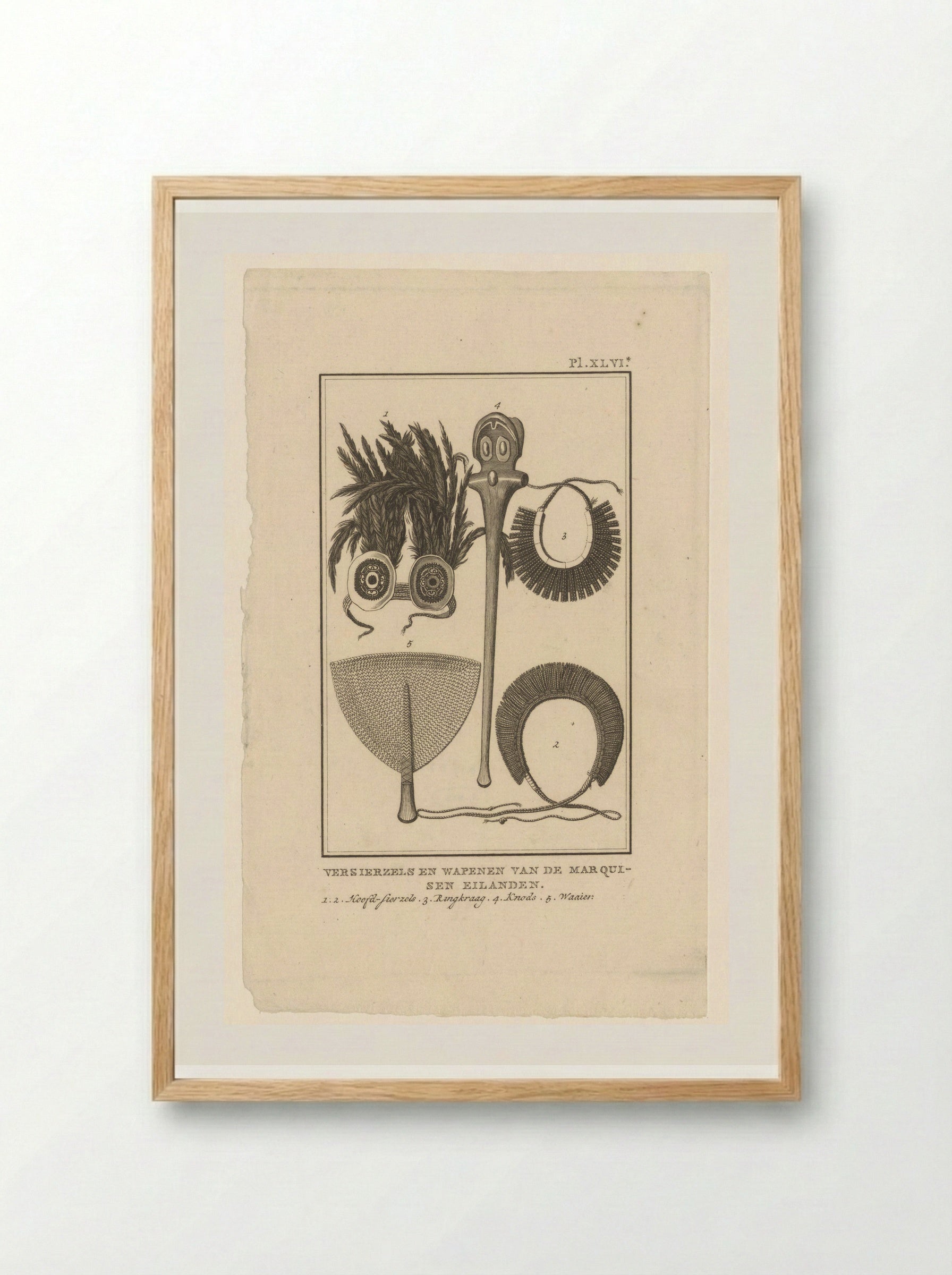 Objects from the Marquesas Islands - Diverse Vervaardigers - Framed Print Wood