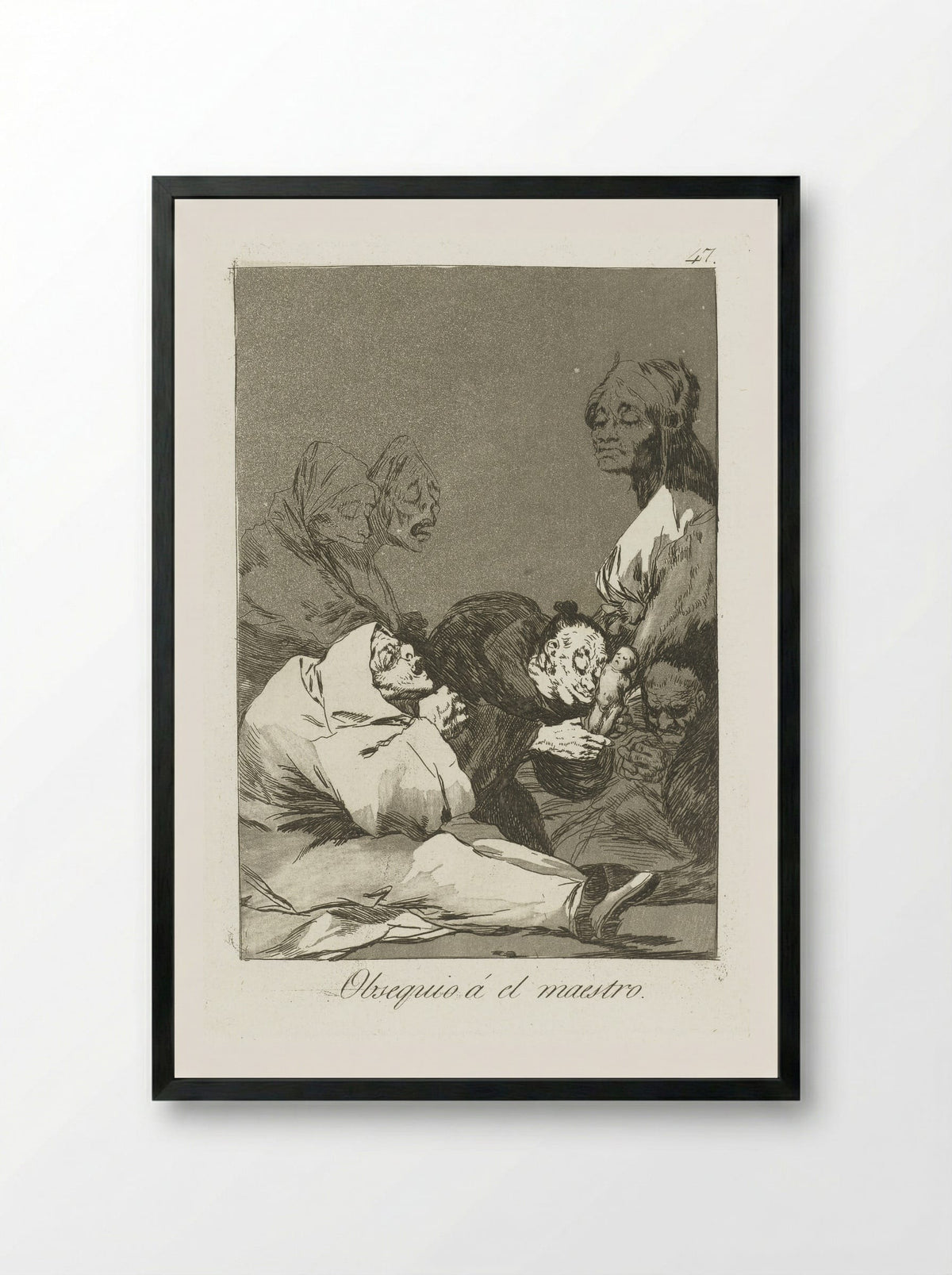 Obsequio á el maestro - Francisco de Goya - Framed Print Black