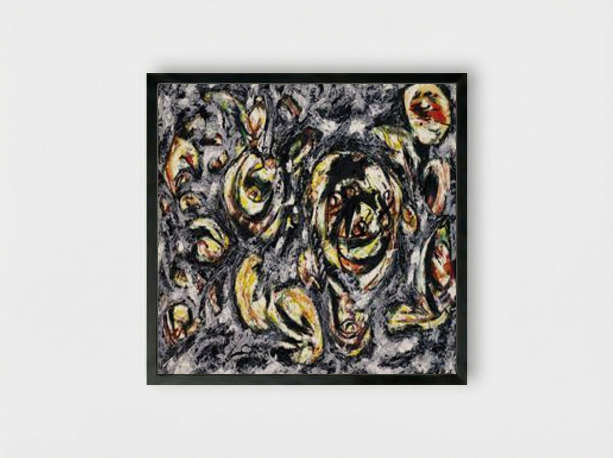 Ocean Greyness - Jackson Pollock - Framed Print Black