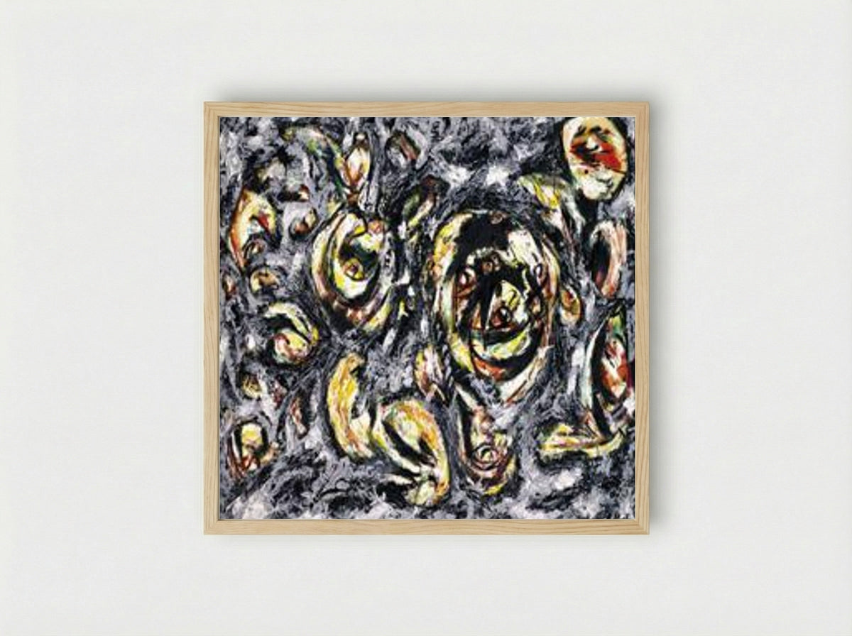 Ocean Greyness - Jackson Pollock - Framed Print Wood