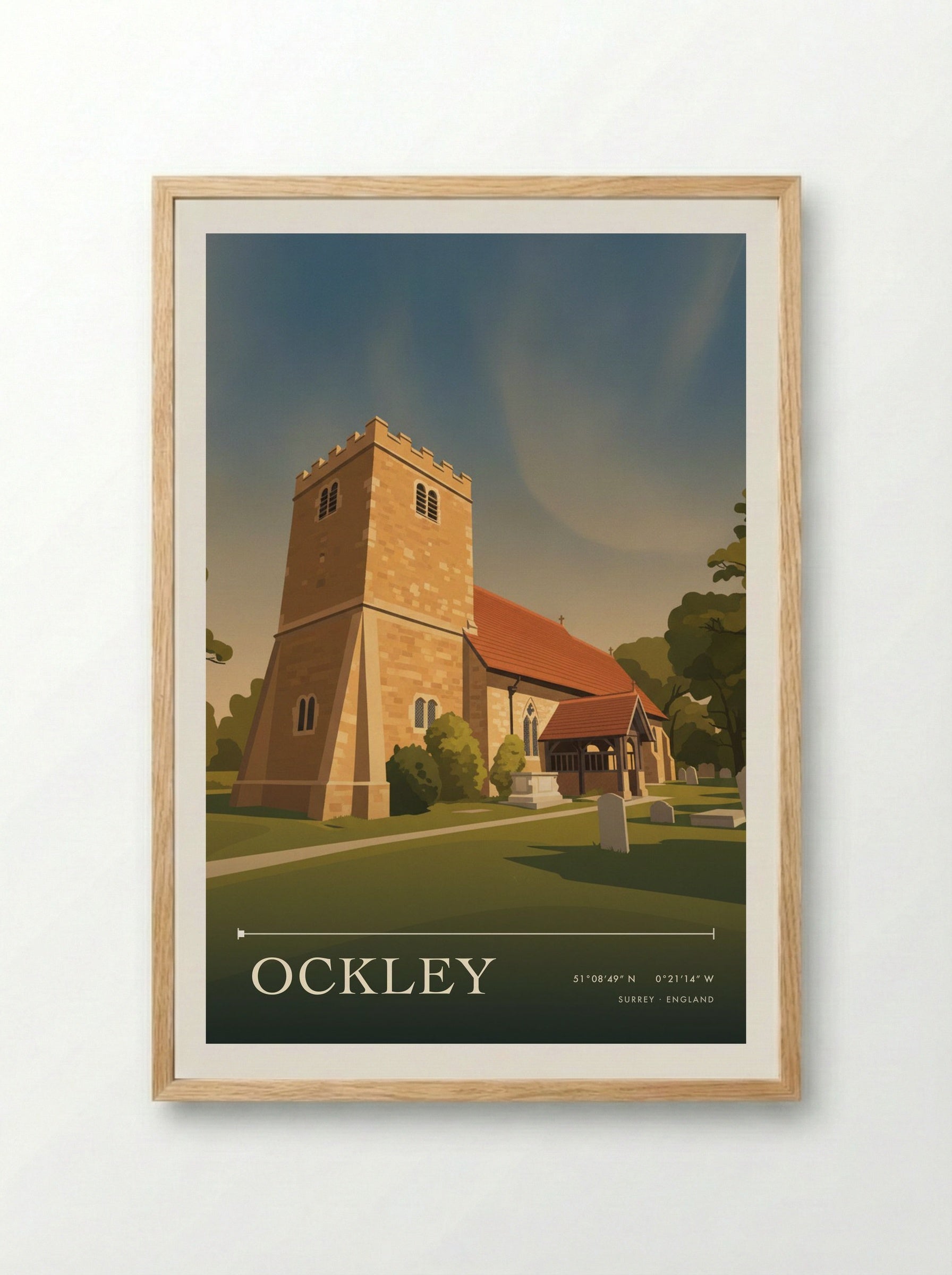Ockley Surrey England Travel Poster - Framed Print Wood