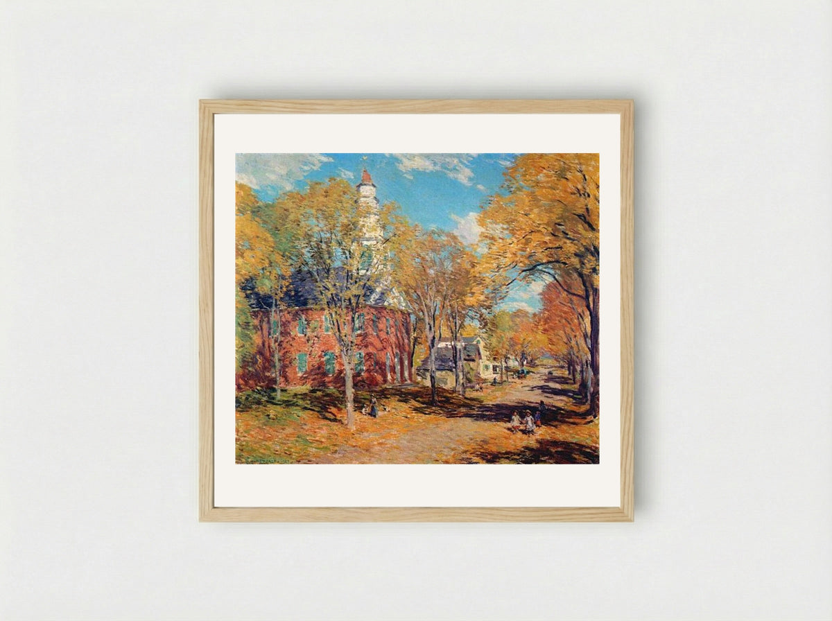 October Morning, Deerfield - Willard Metcalf - Framed Print Wood