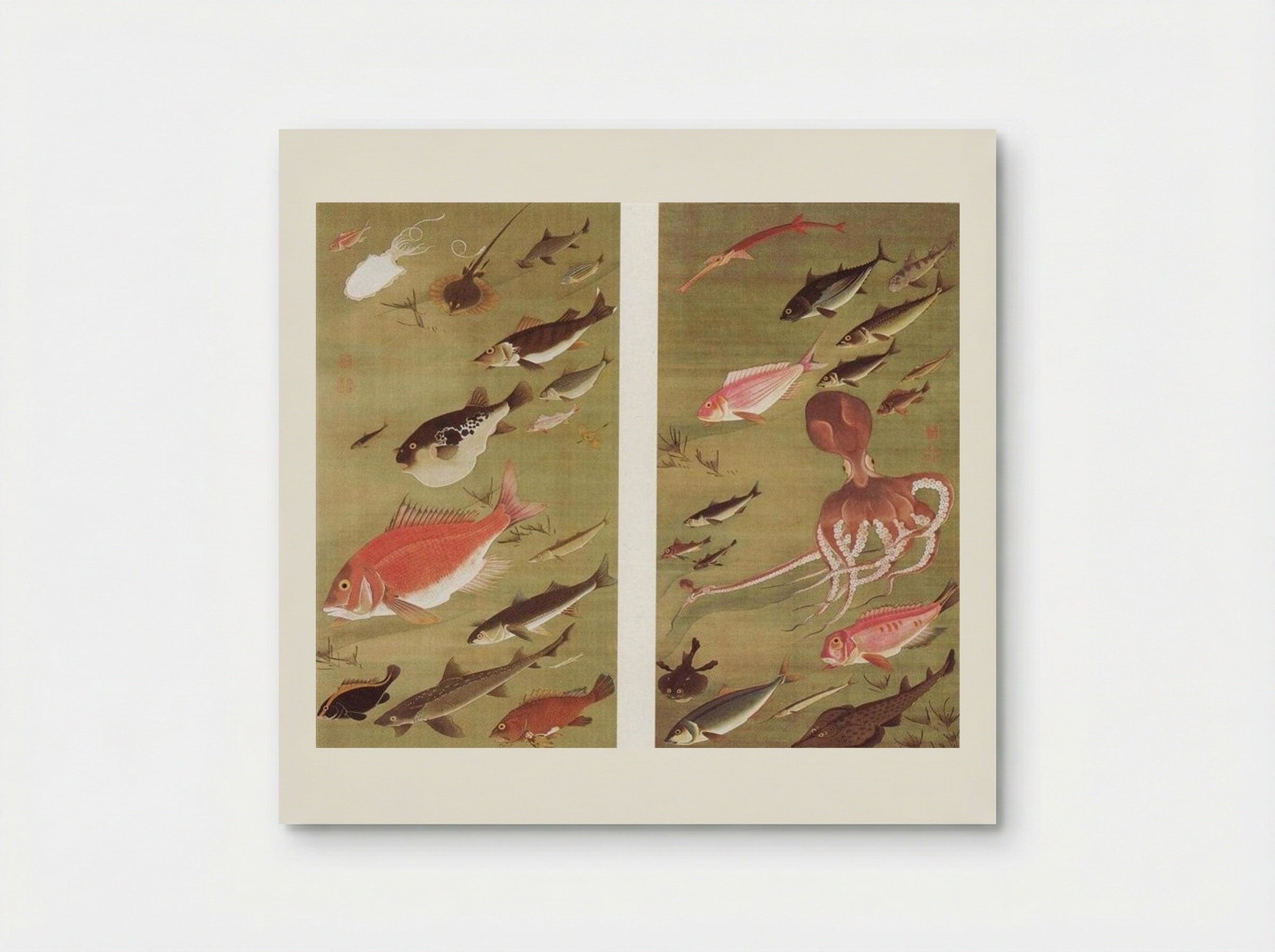 Octopus and Fish - Itō Jakuchū - Poster