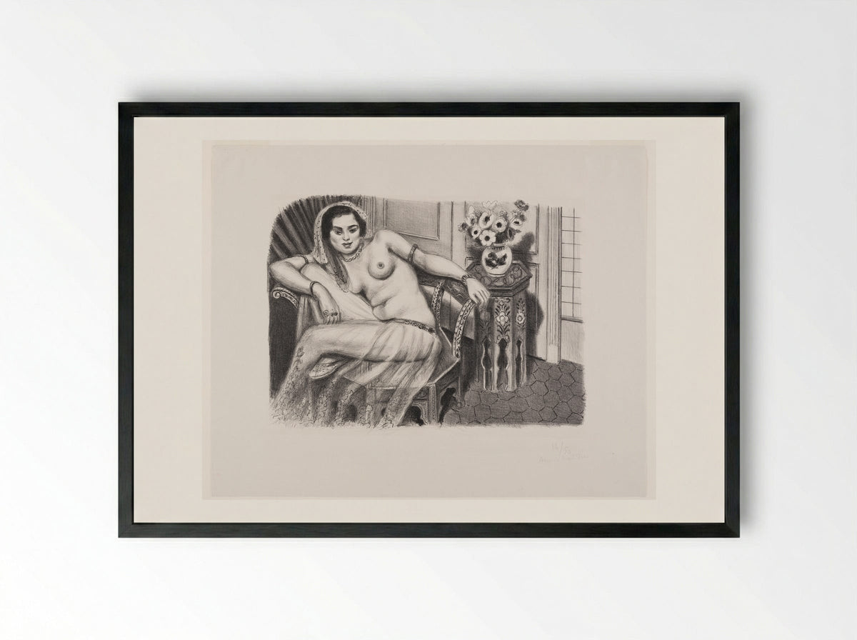 Odalisque in a Tulle Skirt - Henri Matisse - Framed Print Black