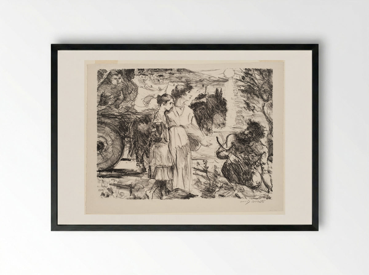 Odysseus and Nausicaa - Lovis Corinth - Framed Print Black