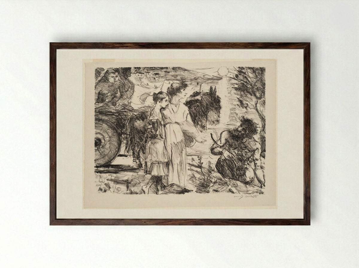 Odysseus and Nausicaa - Lovis Corinth - Framed Print Dark Wood