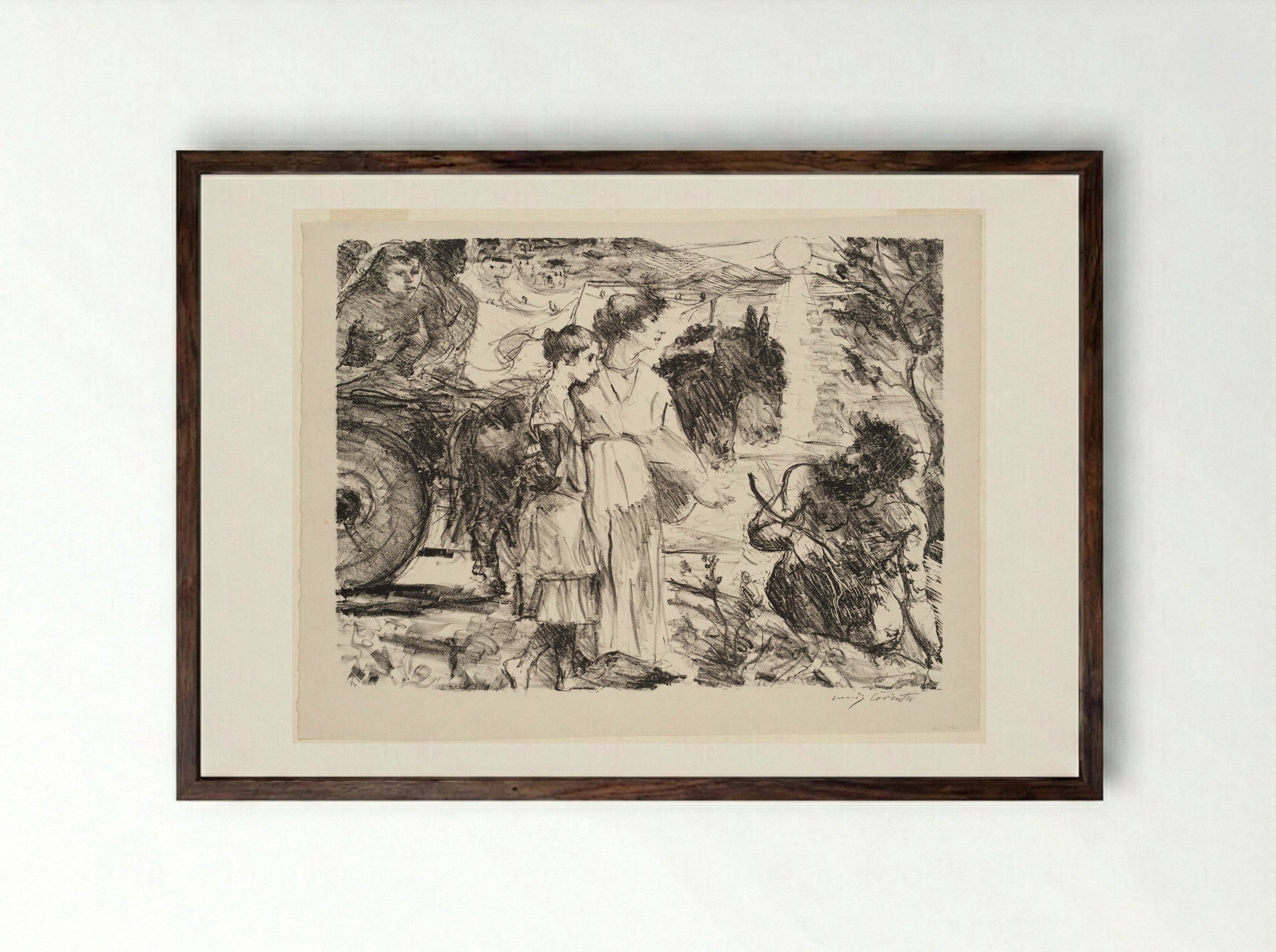 Odysseus and Nausicaa - Lovis Corinth - Framed Print Dark Wood