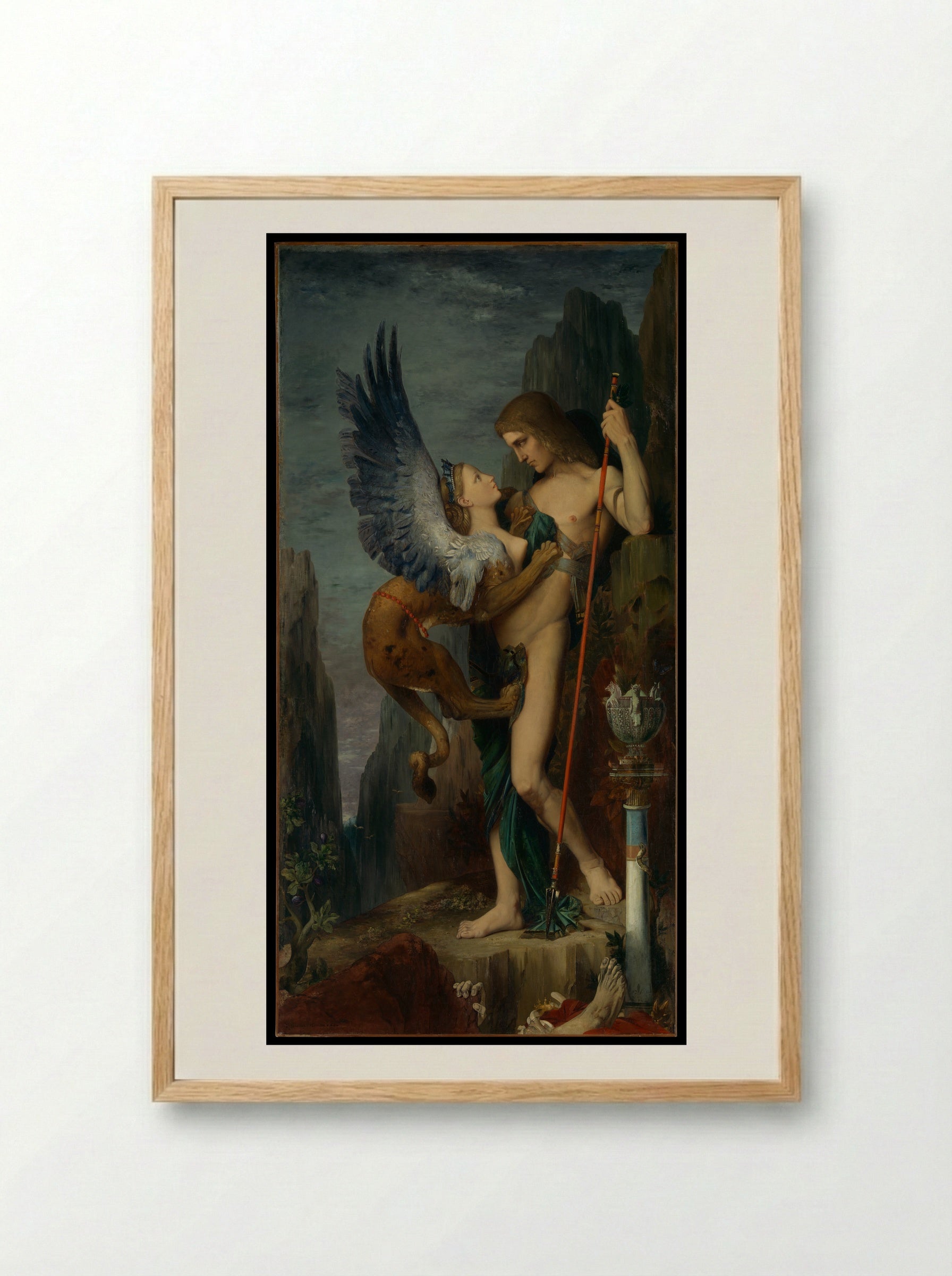 Oedipus and the Sphinx - Gustave Moreau - Framed Print Wood