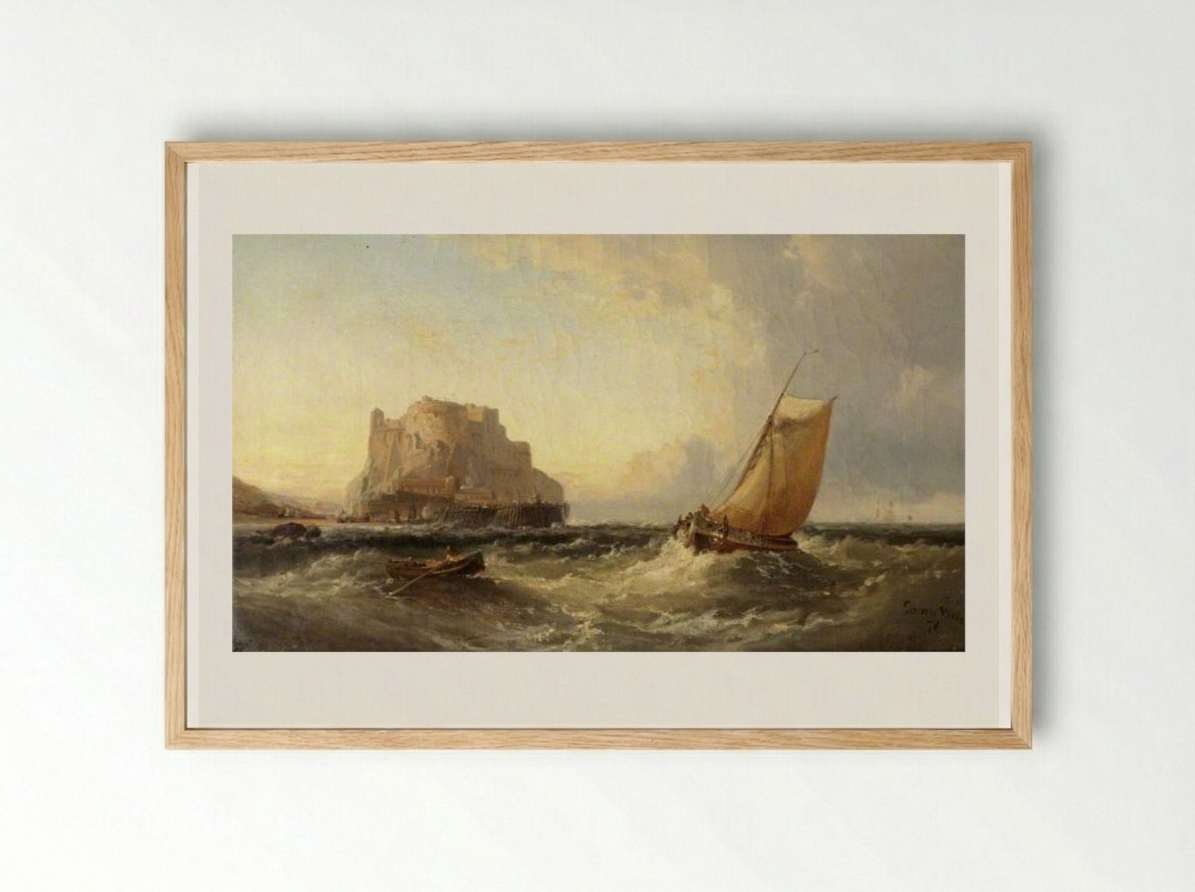 Off the Cornish Coast, St Michael's Mount - James Webb - Framed Print Wood