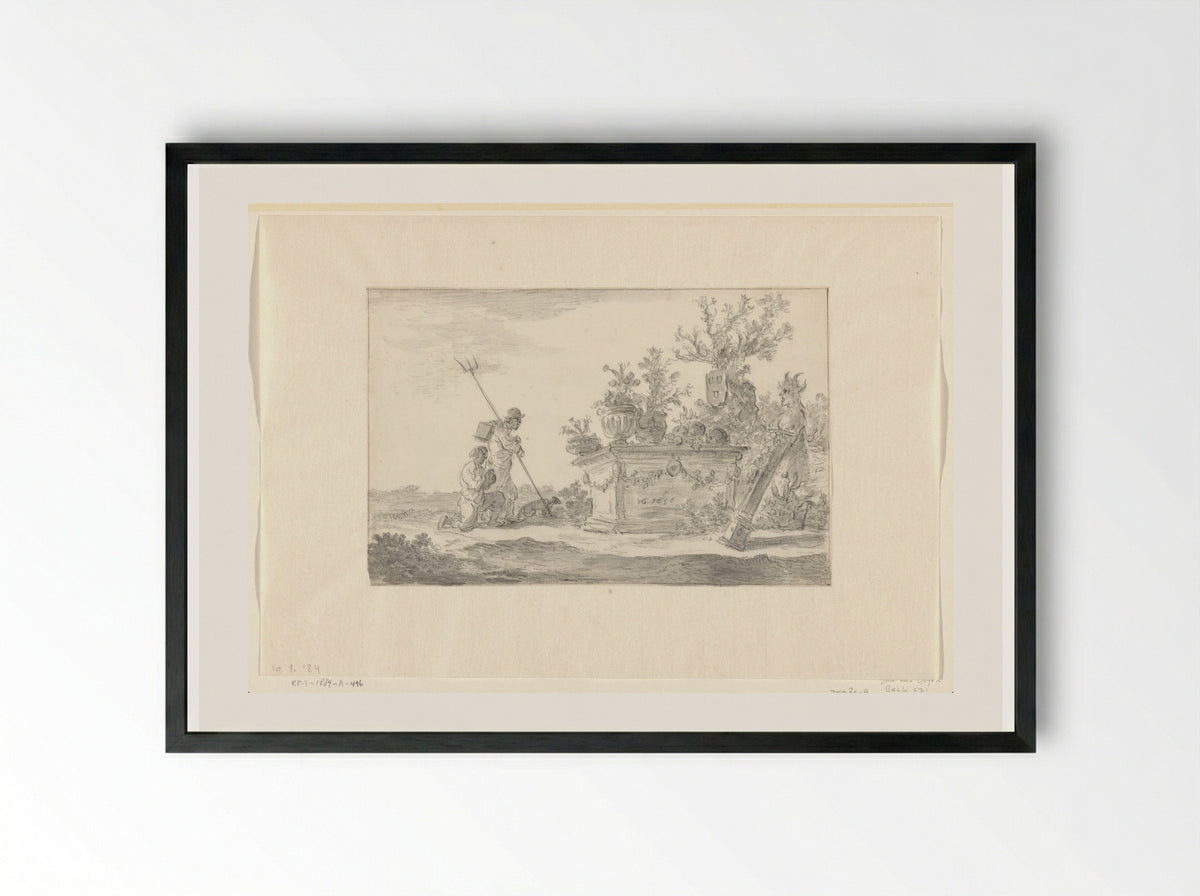 Offerande aan de schilderkunst - Jan van Goyen - Framed Print Black