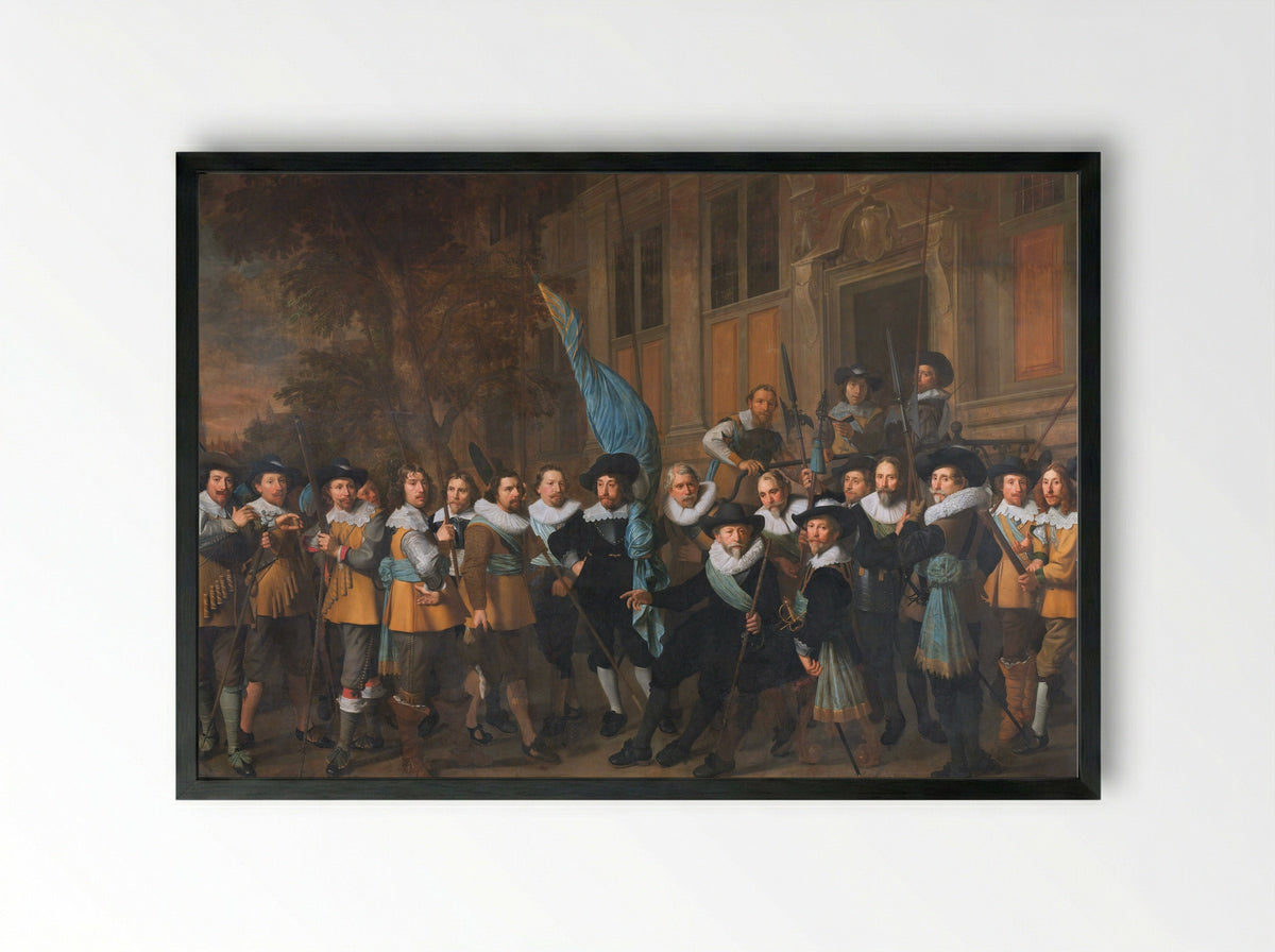 Officers and Other Civic Guardsmen of District IV - Nicolaes Eliasz. Pickenoy - Framed Print Black