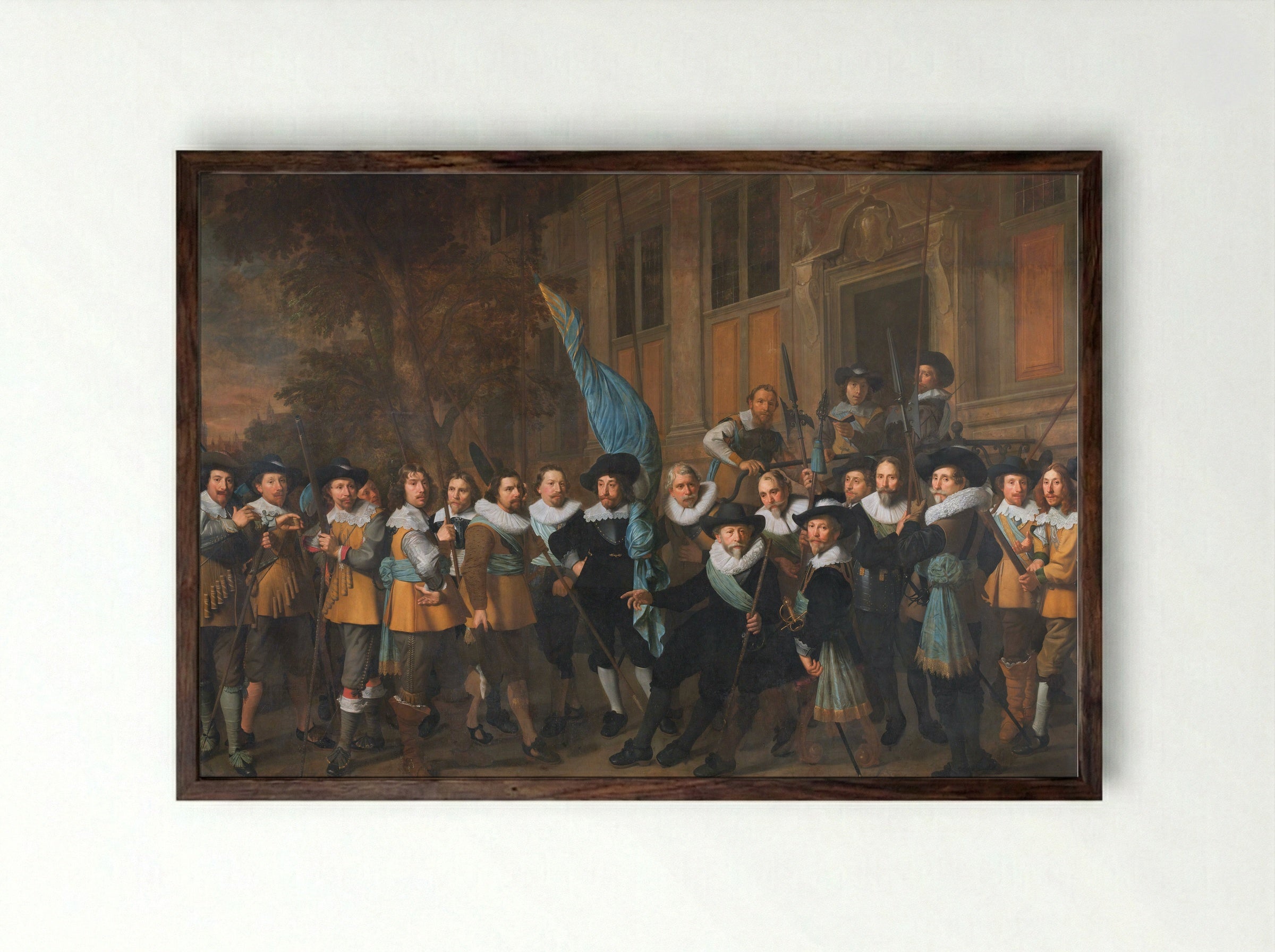 Officers and Other Civic Guardsmen of District IV - Nicolaes Eliasz. Pickenoy - Framed Print Dark Wood