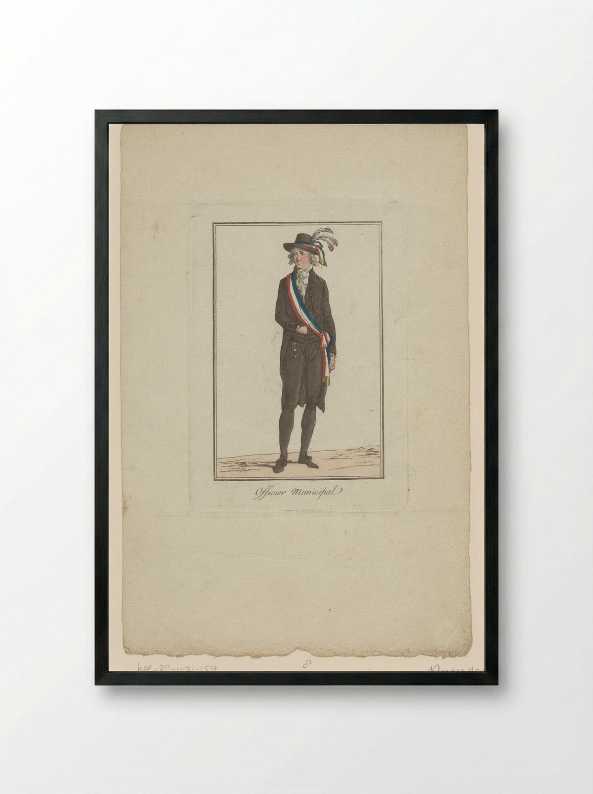 Officier Municipal (Costume Study) - Jean Duplessis-Bertaux - Framed Print Black