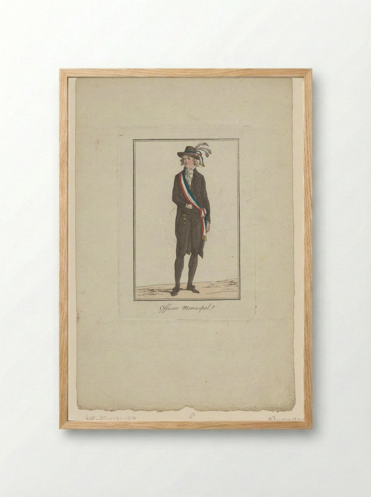 Officier Municipal (Costume Study) - Jean Duplessis-Bertaux - Framed Print Wood