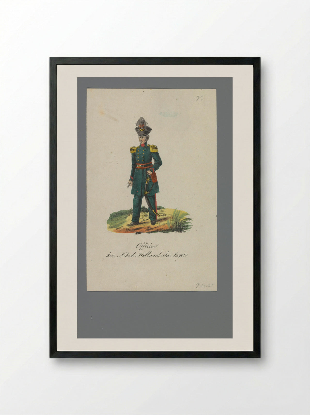 Officier der Noord Hollandsche Jagers - Johannes Paulus Houtman - Framed Print Black