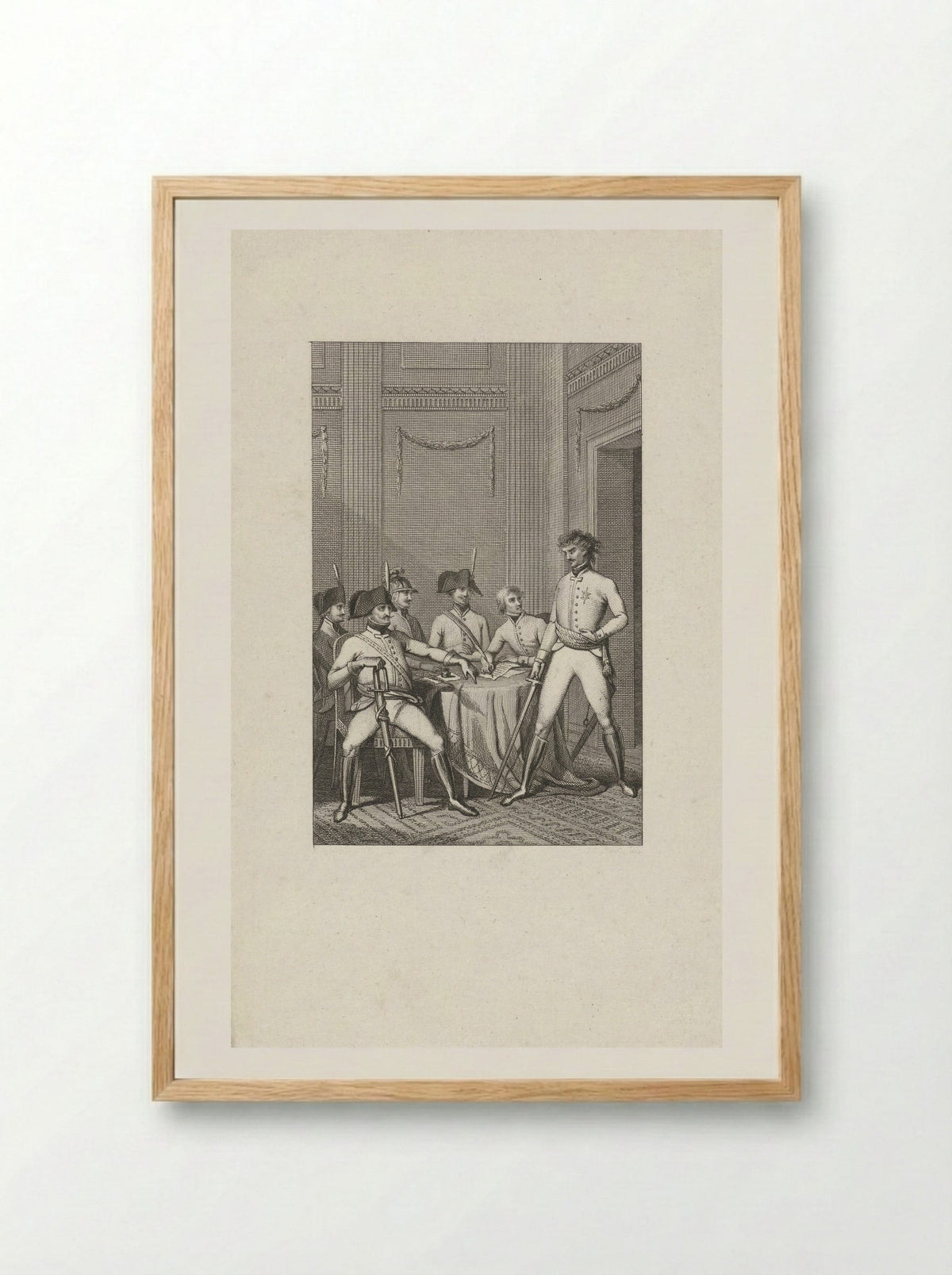 Officieren in een interieur - Jacob Ernst Marcus - Framed Print Wood