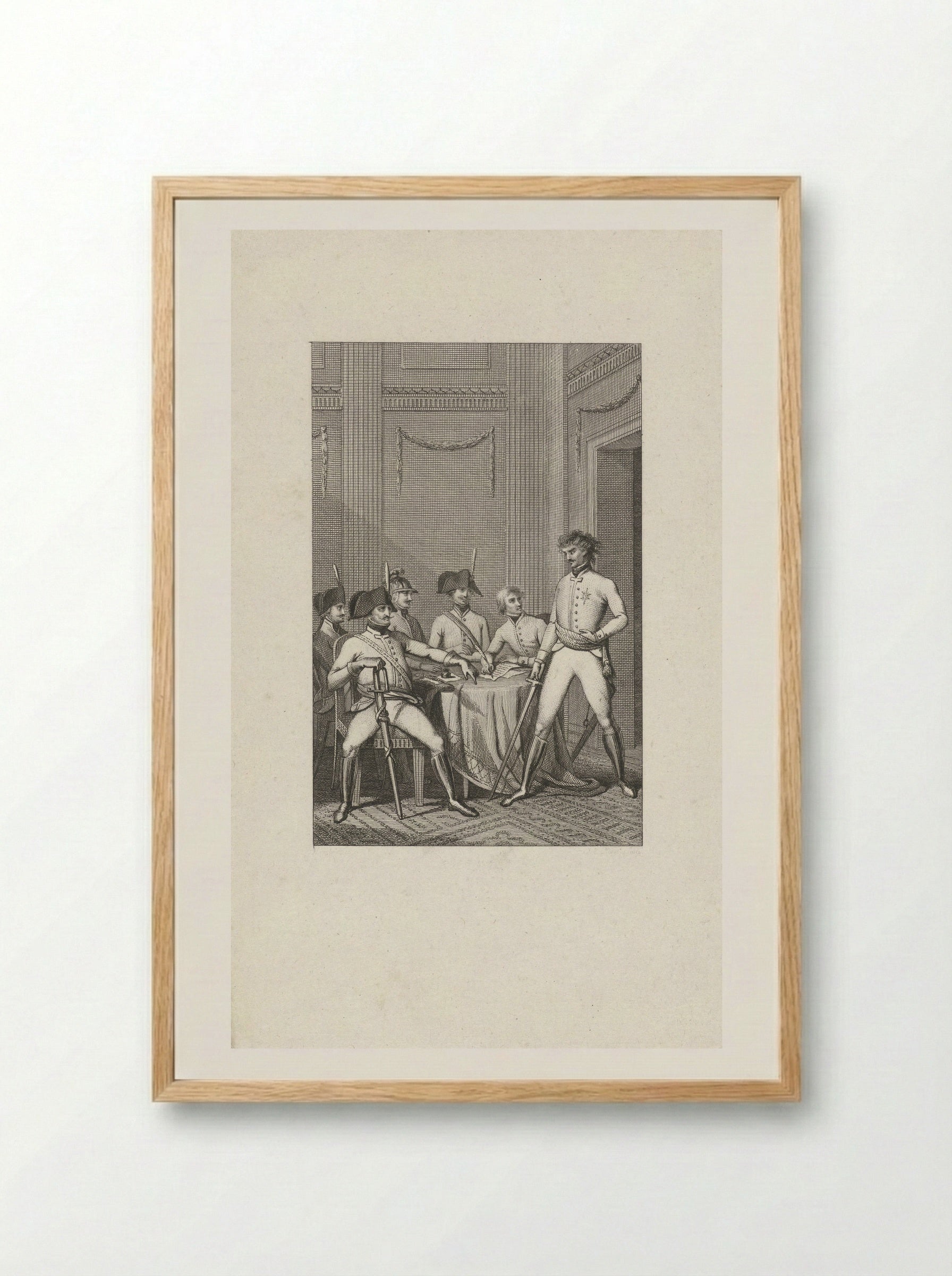 Officieren in een interieur - Jacob Ernst Marcus - Framed Print Wood
